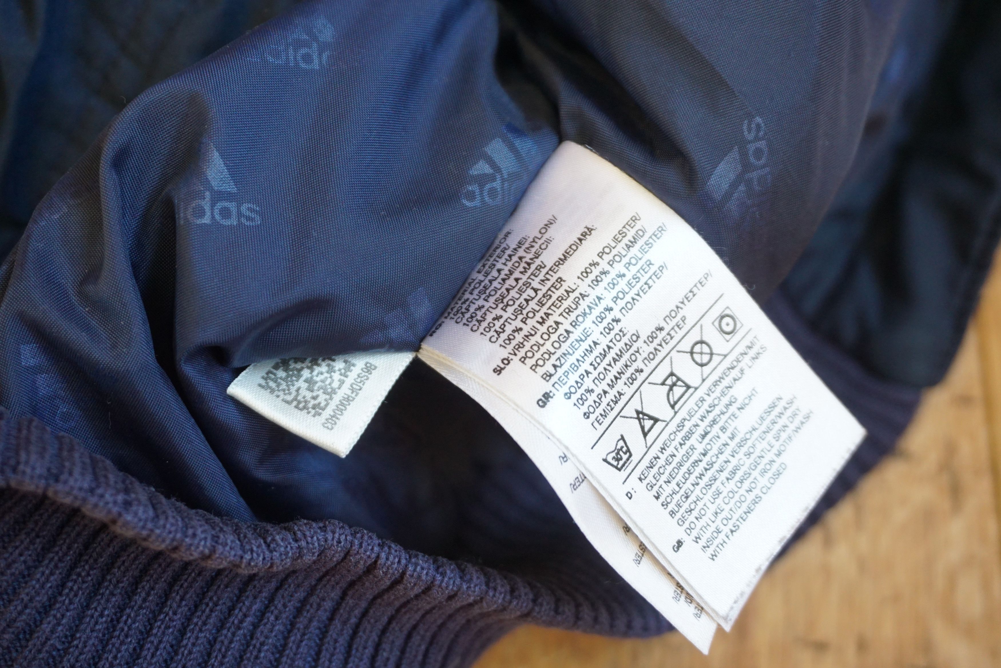 Adidas ADIDAS jacket navy bomber Medium M three stripes padded Y2K Size US M / EU 48-50 / 2 - 22 Thumbnail