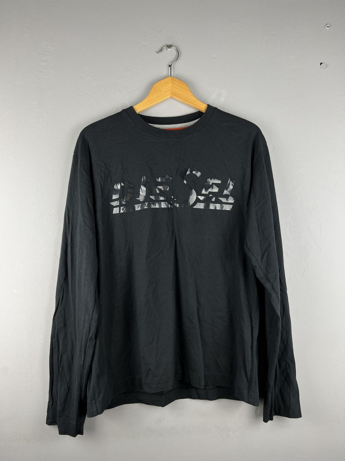 Diesel × Vintage Vintage DIESEL long sleeve soft touch logo 00s y2k Size US XL / EU 56 / 4 - 1 Thumbnail