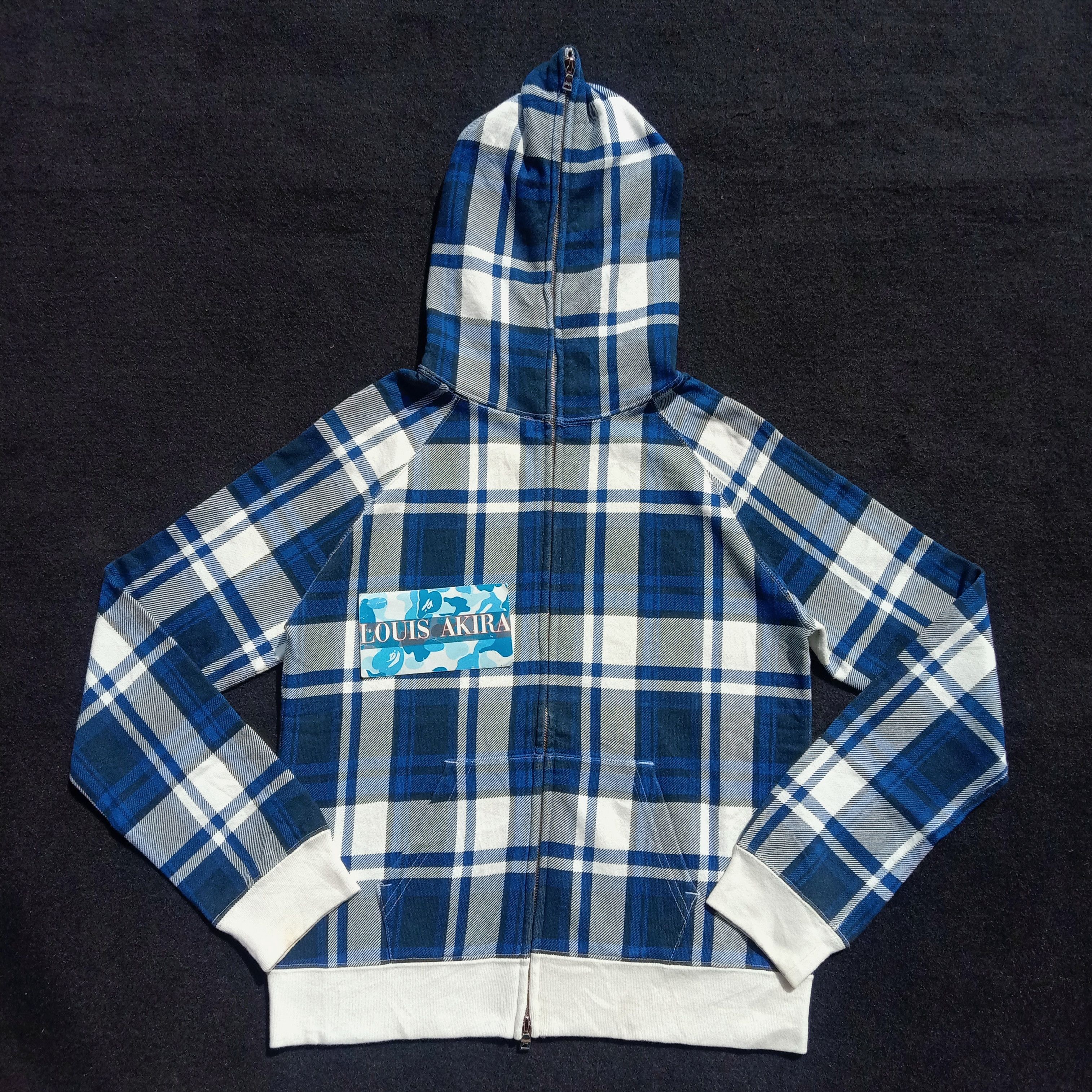 image of 2009 Nfs Bape Check Full Zip Hoodie in Blue, Women's (Size XS)