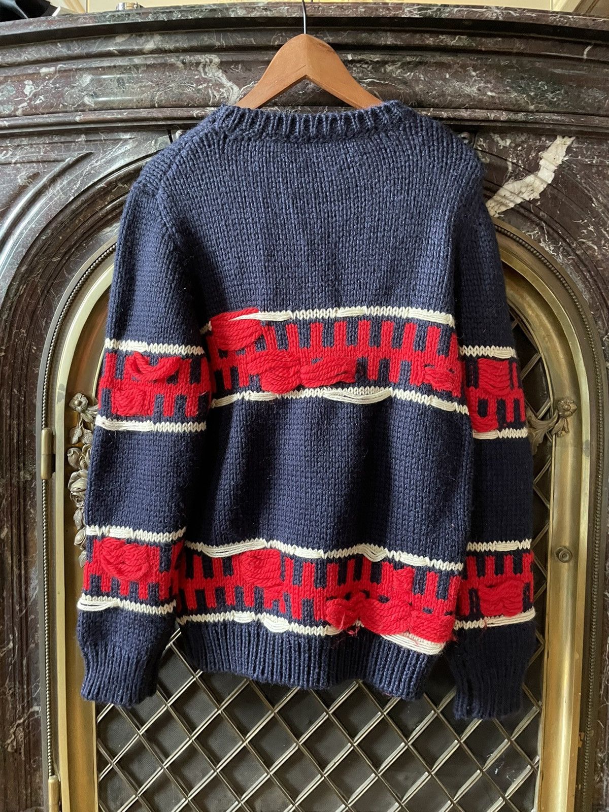 Calvin Klein 205W39NYC × Raf Simons FW18 Striped Distressed Runway Knit Size US XS / EU 42 / 0 - 6 Thumbnail