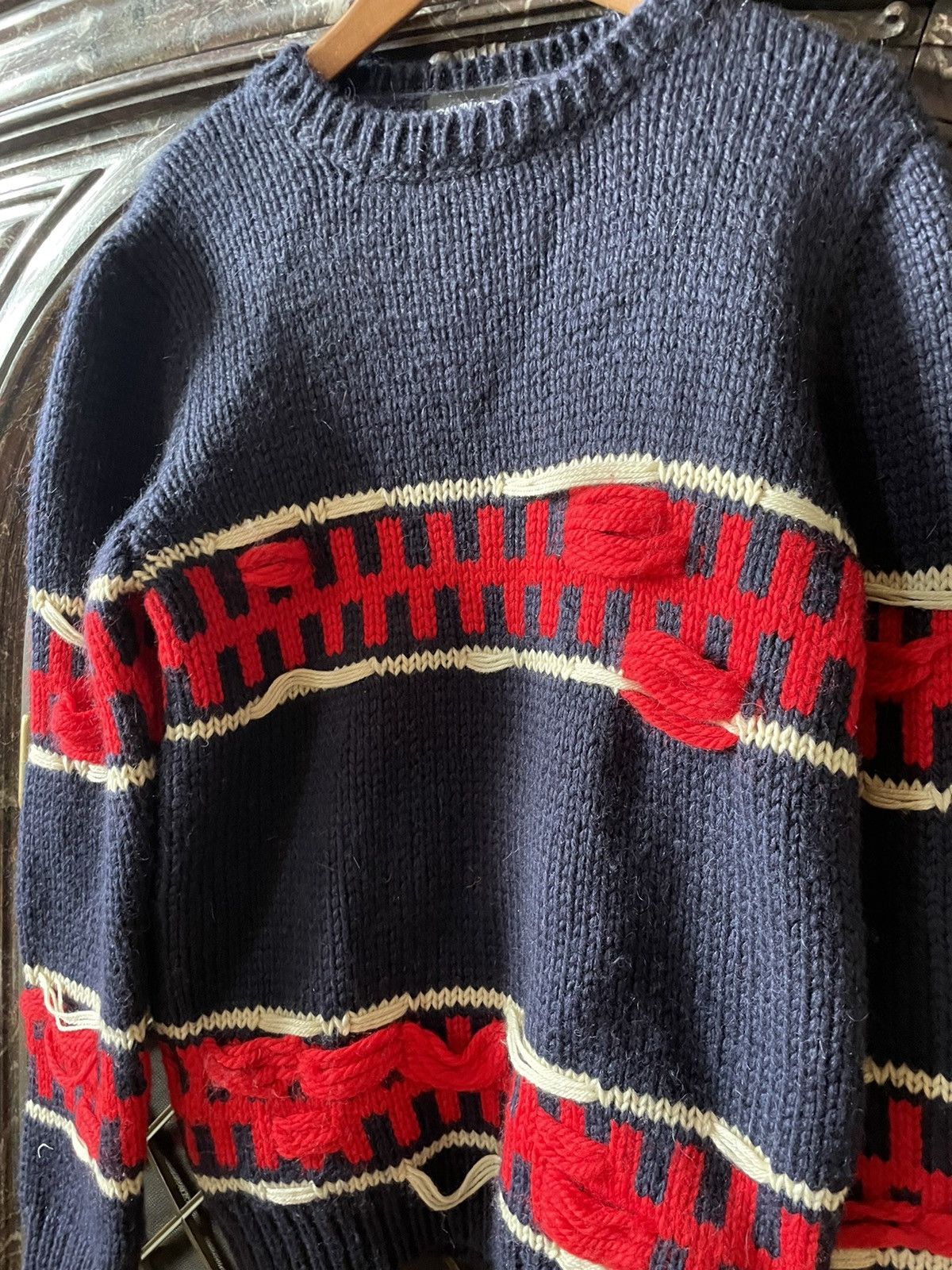Calvin Klein 205W39NYC × Raf Simons FW18 Striped Distressed Runway Knit Size US XS / EU 42 / 0 - 3 Thumbnail