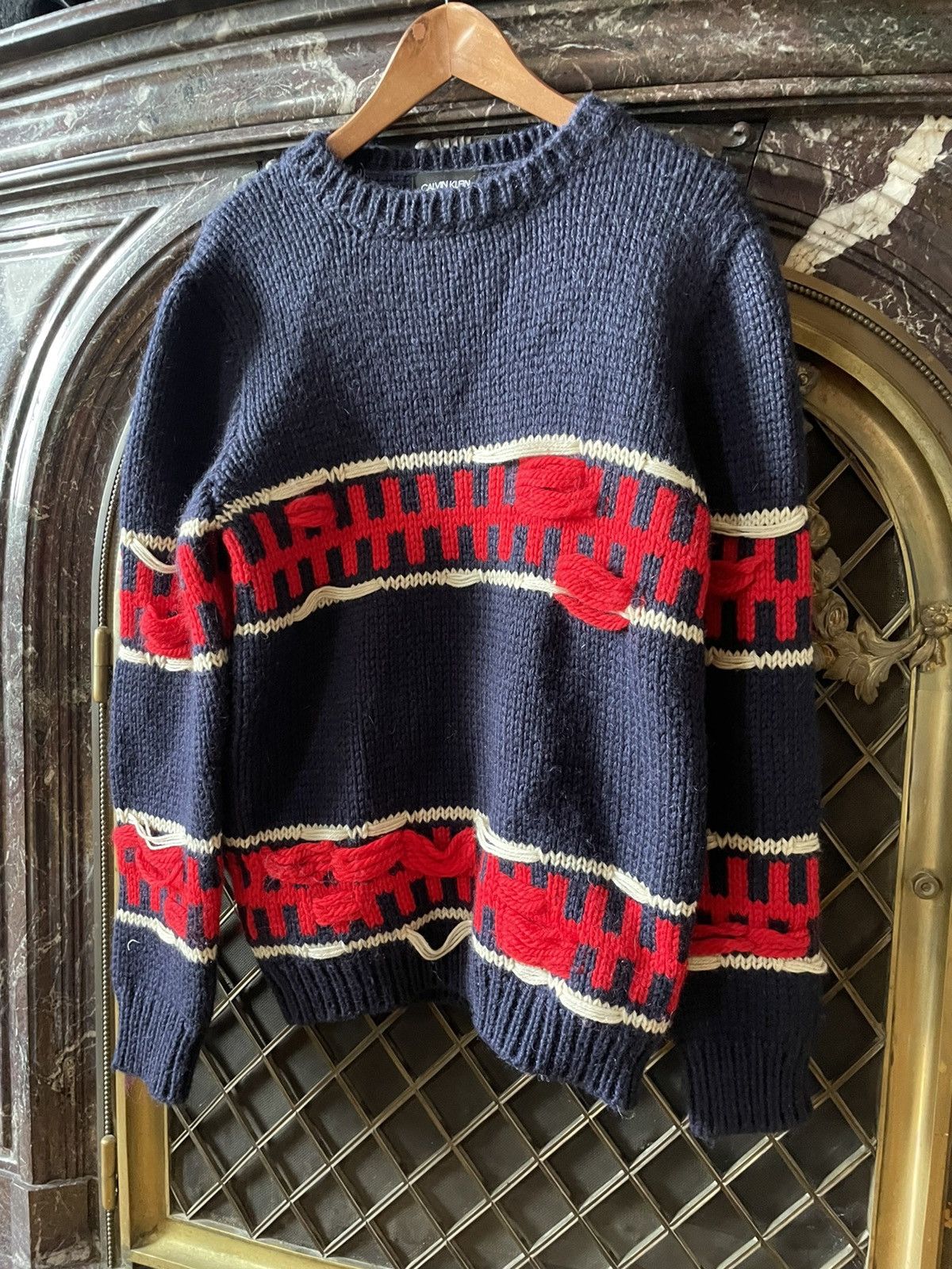 Calvin Klein 205W39NYC × Raf Simons FW18 Striped Distressed Runway Knit Size US XS / EU 42 / 0 - 2 Thumbnail