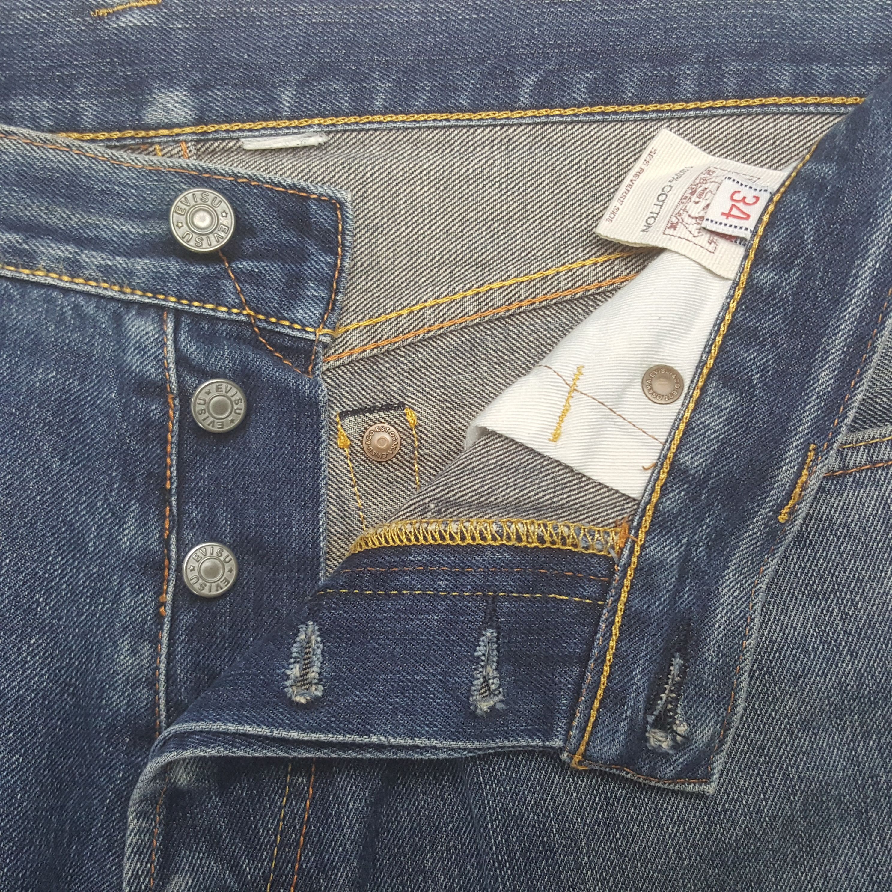 Evisu × Japanese Brand × Vintage Vintage Evisu Japan Selvedge Daicock Denim Jeans Size US 35 - 13 Thumbnail