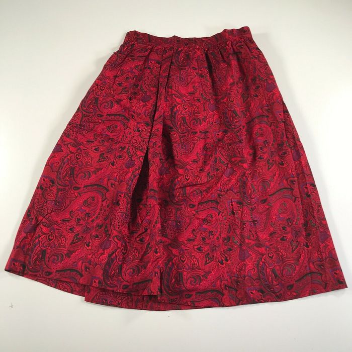 Evan Picone Vintage Evan Picone Maxi Skirt Womens 16 Bright Red Purple ...