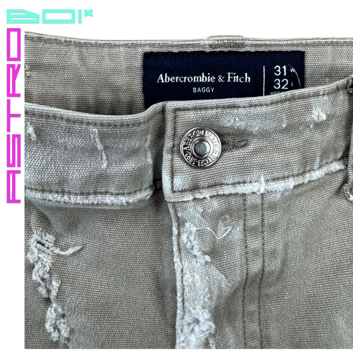 Abercrombie & Fitch ASTROBOI* A&F TAN DISTRESSED WORKWEAR SHORTS_30" Size US 30 / EU 46 - 6 Thumbnail