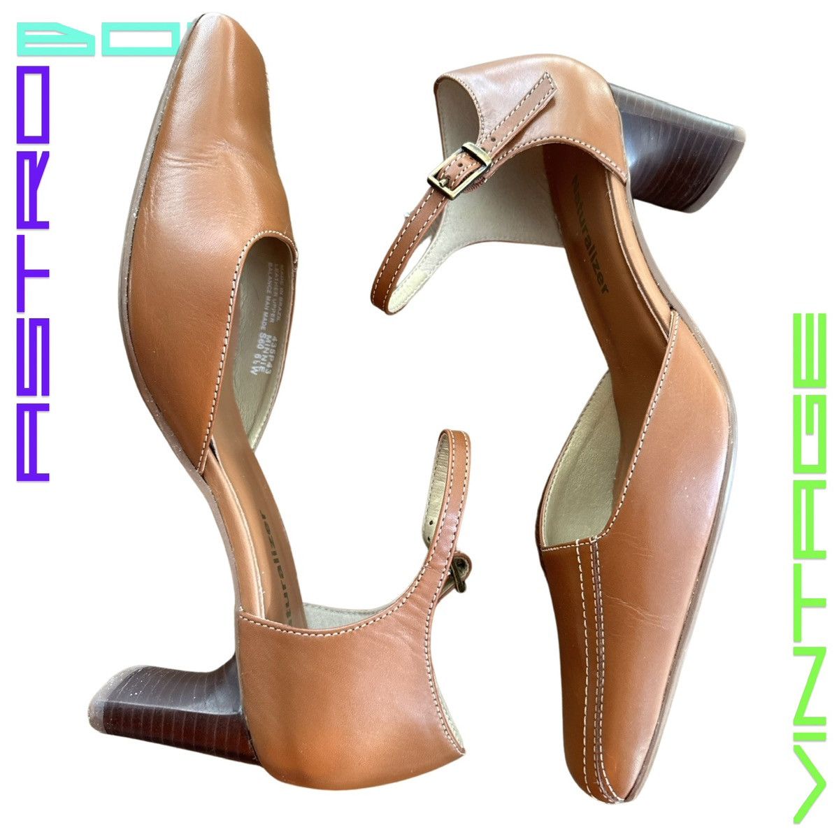 Leather VINTAGE 90s NEUTRALIZER BROWN LEATHER HEELS _ 6.5 Size US 6.5 / IT 36.5 - 3 Thumbnail