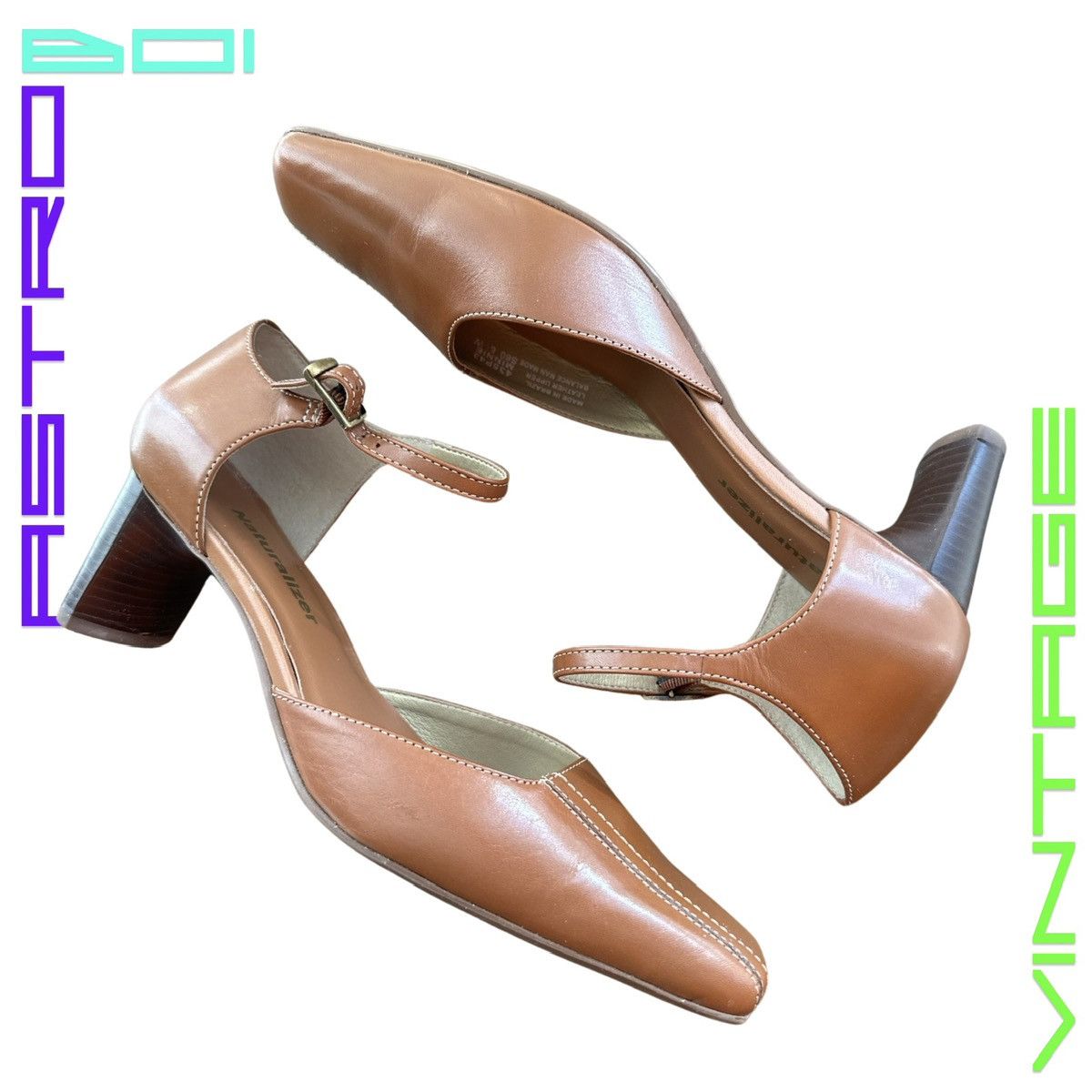 Leather VINTAGE 90s NEUTRALIZER BROWN LEATHER HEELS _ 6.5 Size US 6.5 / IT 36.5 - 2 Thumbnail