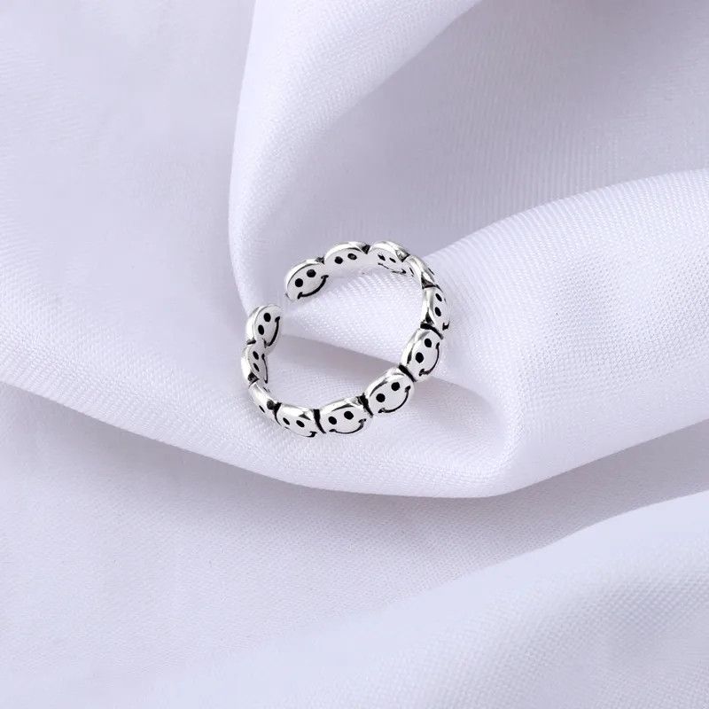 Jewelry Happy Face Opening Ring Size ONE SIZE - 5 Thumbnail