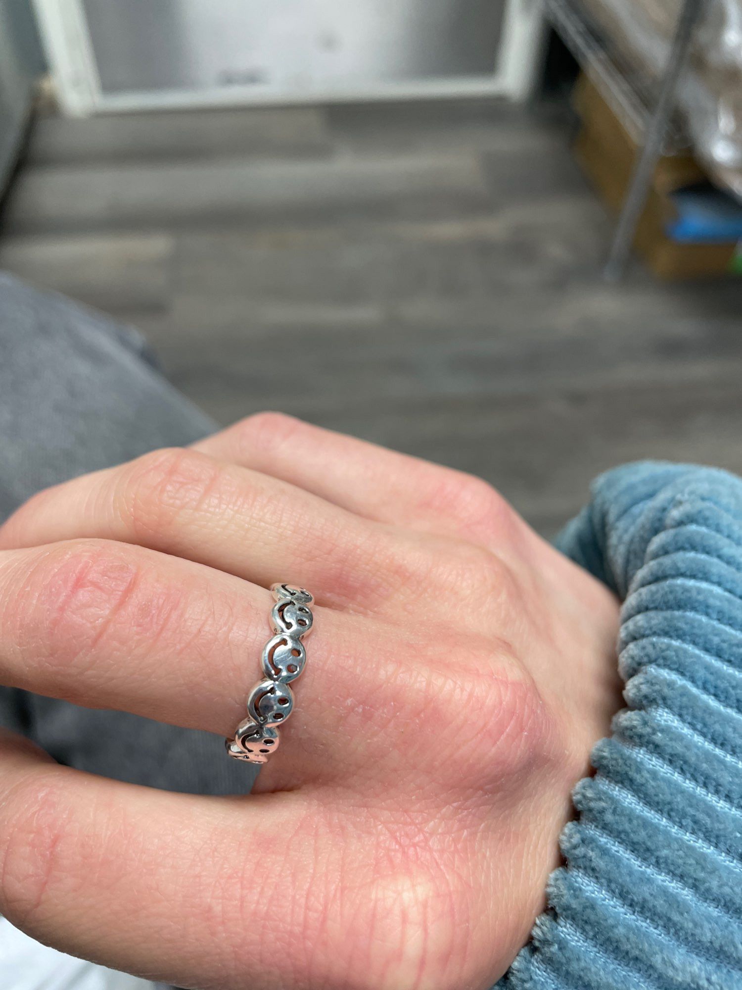 Jewelry Happy Face Opening Ring Size ONE SIZE - 3 Thumbnail