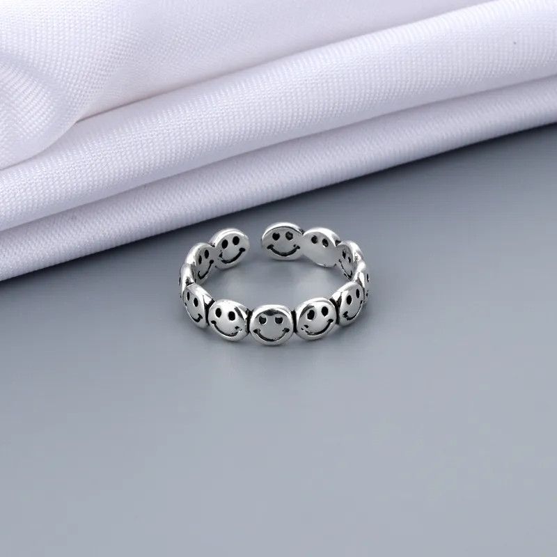 Jewelry Happy Face Opening Ring Size ONE SIZE - 6 Thumbnail