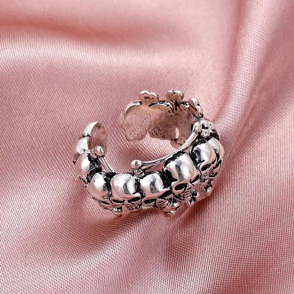 Jewelry Mini Skulls Adjustable Ring Size ONE SIZE - 4 Thumbnail