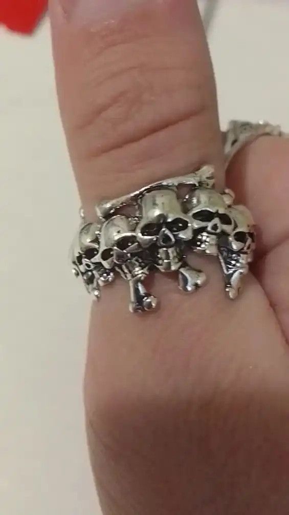 Jewelry Mini Skulls Adjustable Ring Size ONE SIZE - 3 Thumbnail