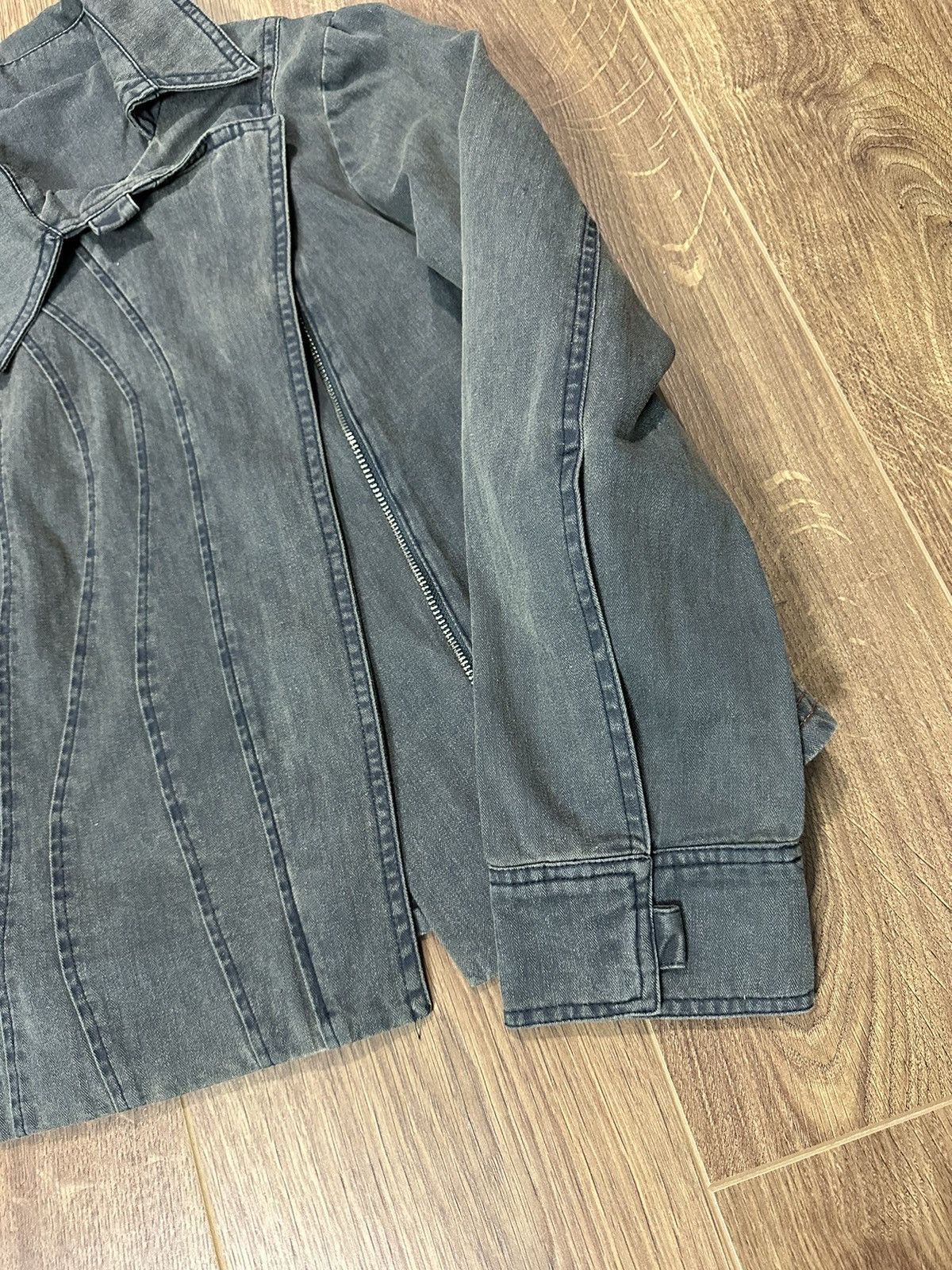 Japanese Brand × Vintage Vintage Avant-grade Embroidered Denim Biker Jacket Size XS / US 0-2 / IT 36-38 - 7 Thumbnail