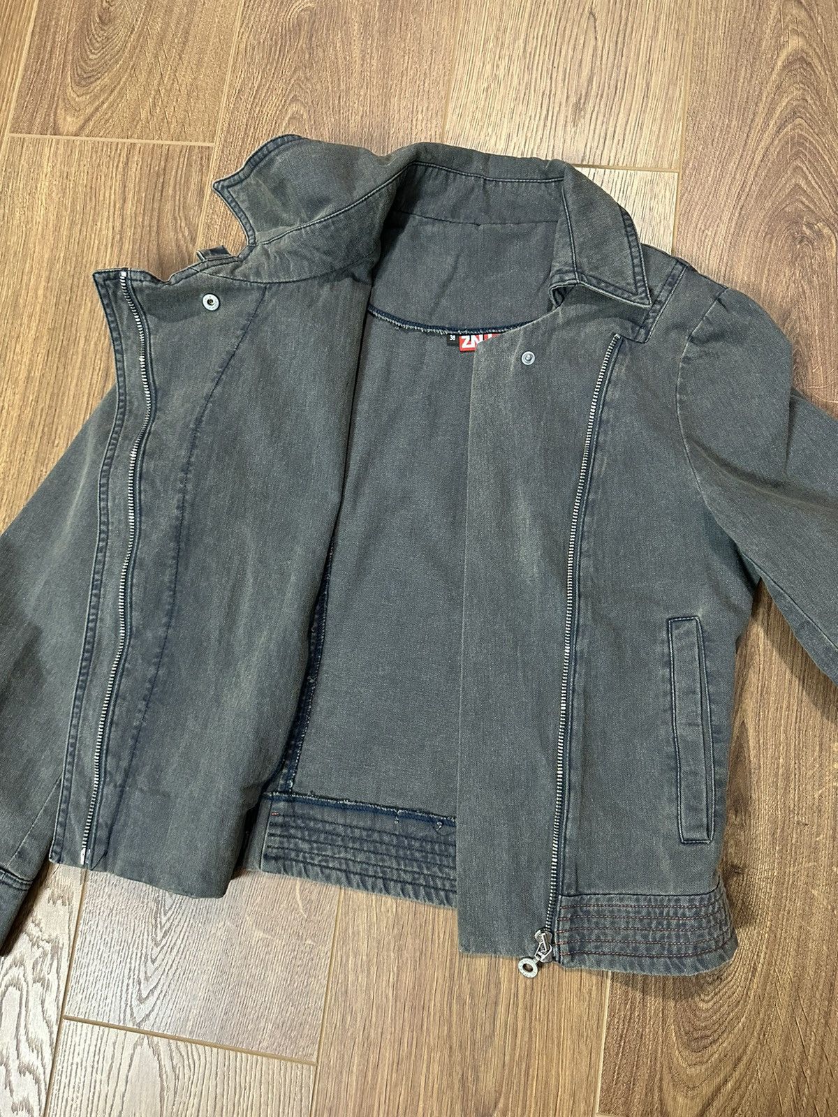 Japanese Brand × Vintage Vintage Avant-grade Embroidered Denim Biker Jacket Size XS / US 0-2 / IT 36-38 - 8 Thumbnail