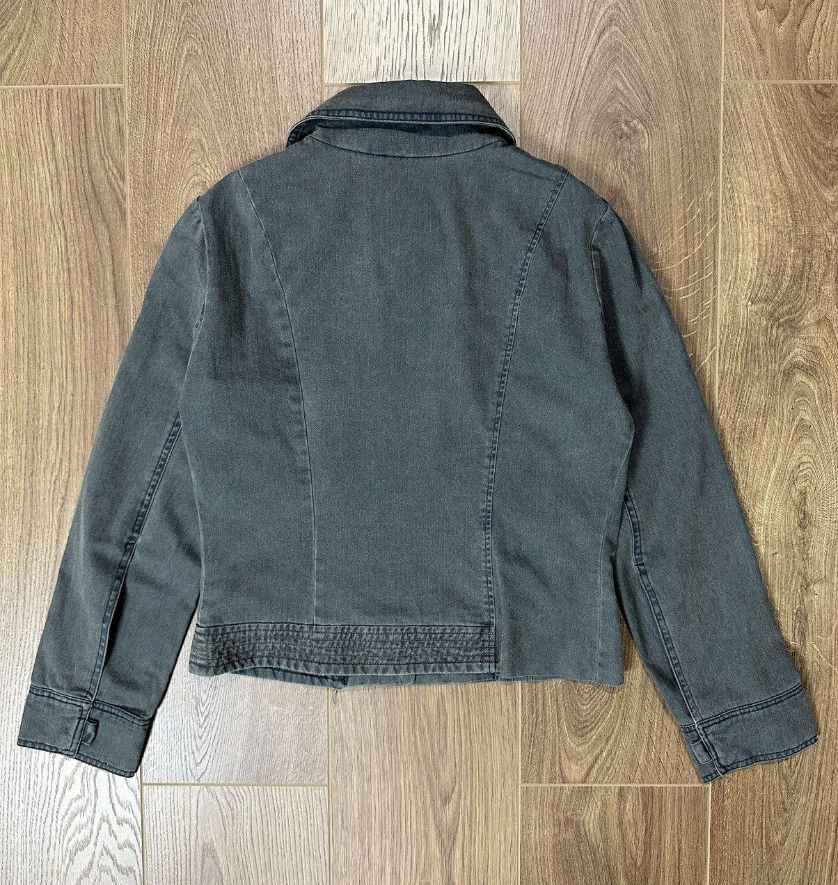 Japanese Brand × Vintage Vintage Avant-grade Embroidered Denim Biker Jacket Size XS / US 0-2 / IT 36-38 - 9 Thumbnail