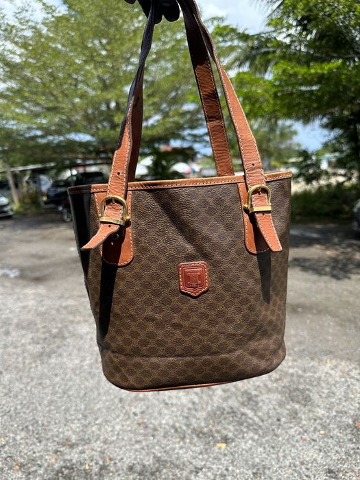 Authentic Vintage Celine Bag CELINE Macadam Brown Canvas & 