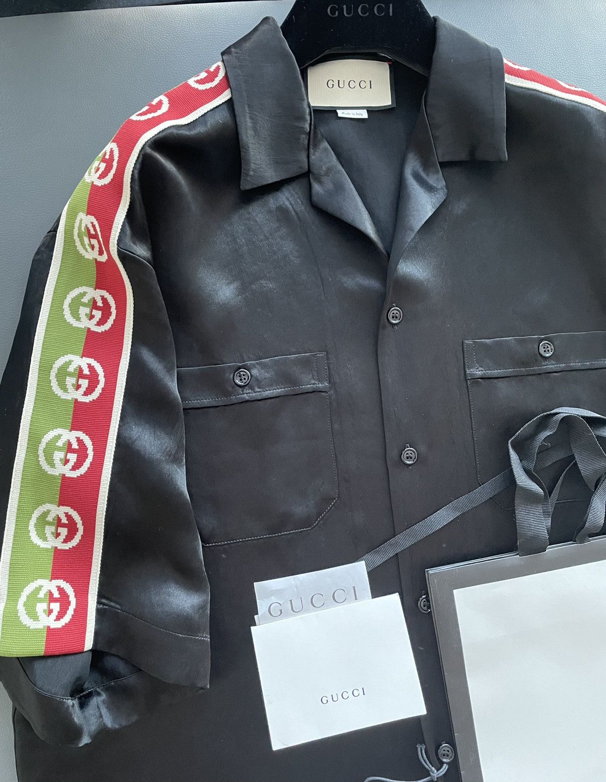 Gucci Limited Edition Rare Runway GG Logo Japanese Acetate Shirt Size US L / EU 52-54 / 3 - 16 Thumbnail