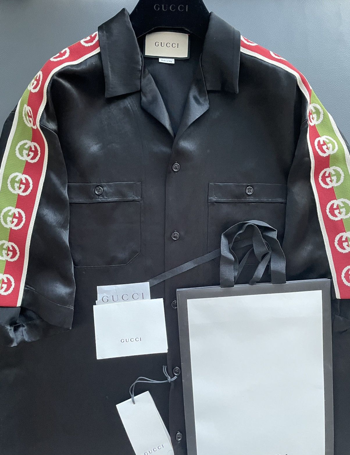 Gucci Limited Edition Rare Runway GG Logo Japanese Acetate Shirt Size US L / EU 52-54 / 3 - 17 Thumbnail