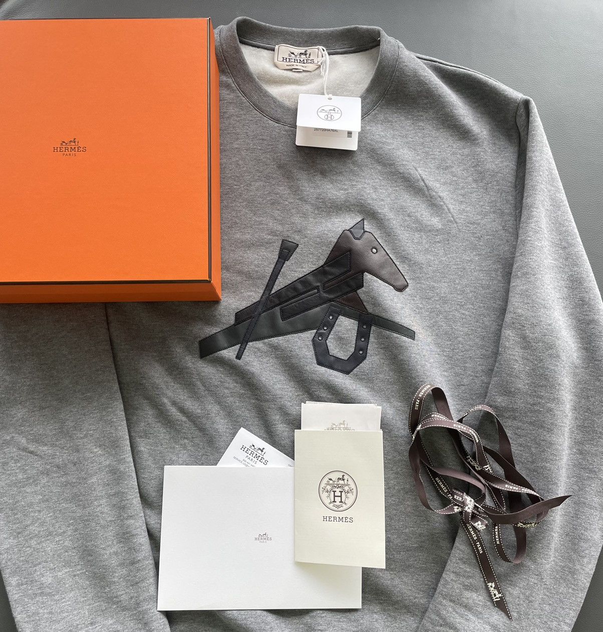 Hermes Runway Brand New Hermes Leather Horse Crewneck Shirt Size US L / EU 52-54 / 3 - 5 Thumbnail
