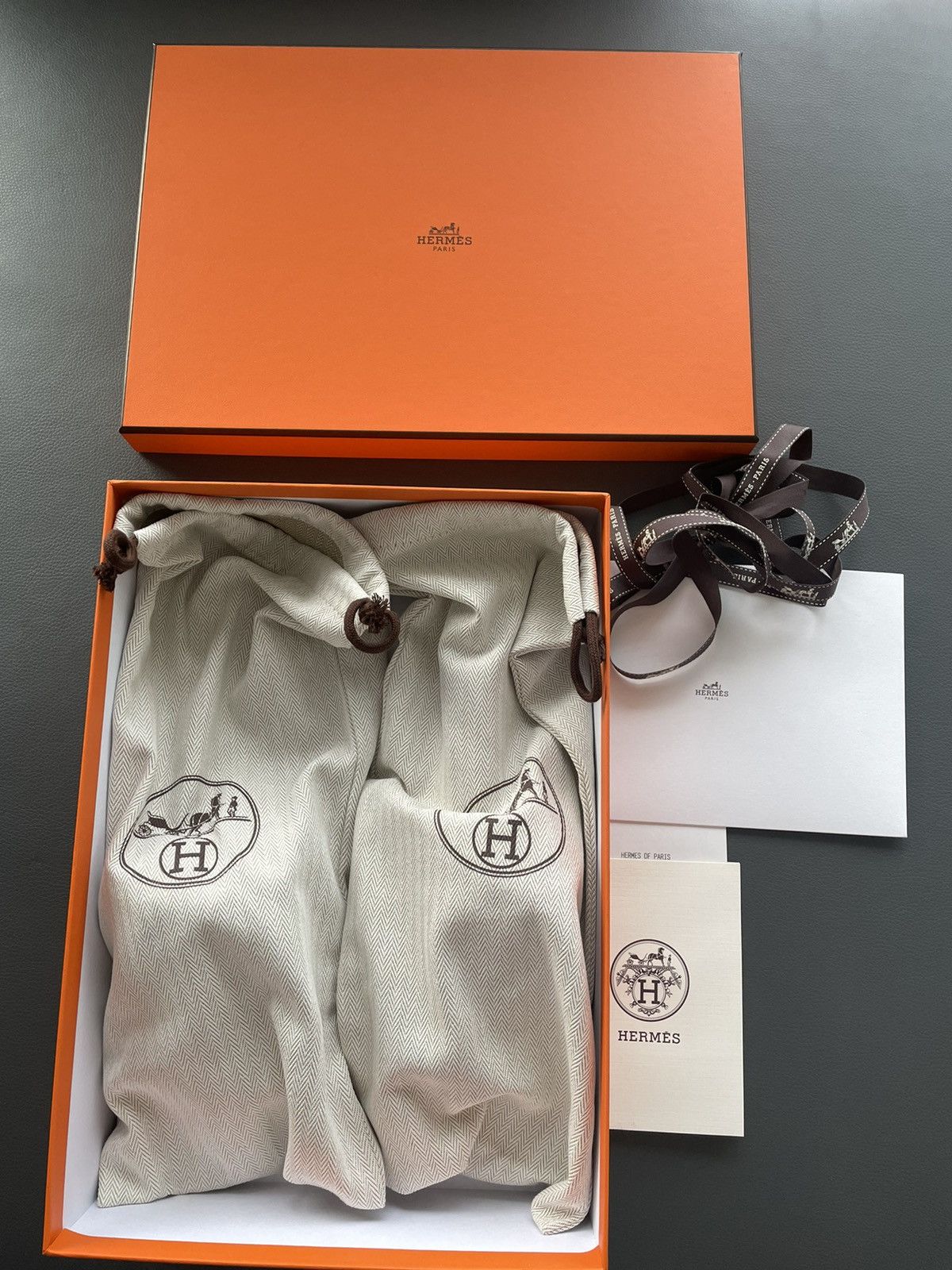 Hermes Rare Brand New Hermes Logo Leather Izmir Sandal Slides Shoes Size US 11 / EU 44 - 7 Thumbnail