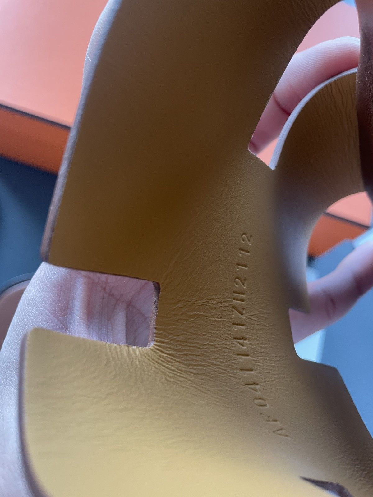 Hermes Rare Brand New Hermes Logo Leather Izmir Sandal Slides Shoes Size US 11 / EU 44 - 5 Thumbnail