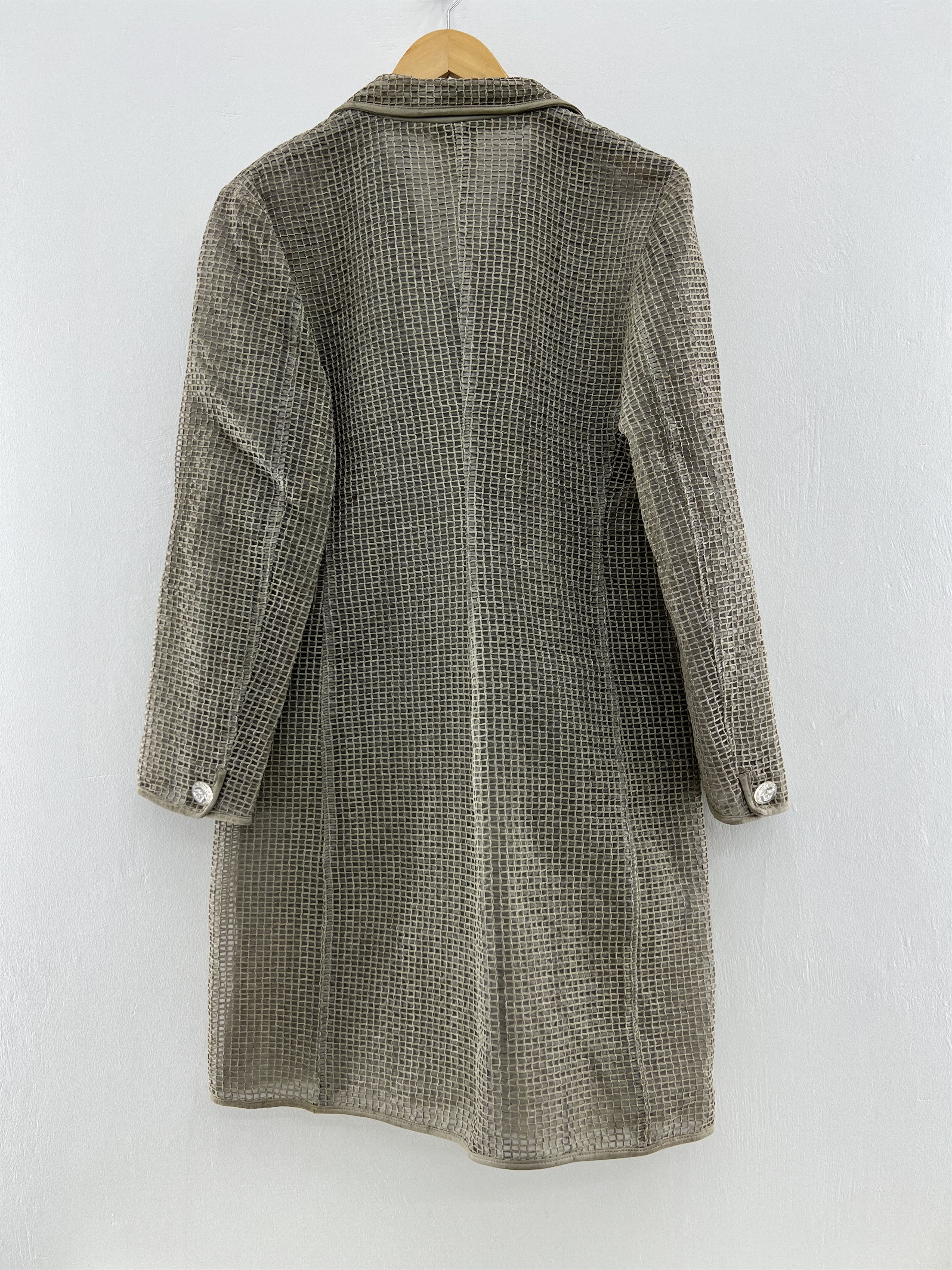 Versace Rare! Vintage 80s Gianni Versace organza knit coat GTMPT053 Size L / US 10 / IT 46 - 2 Thumbnail