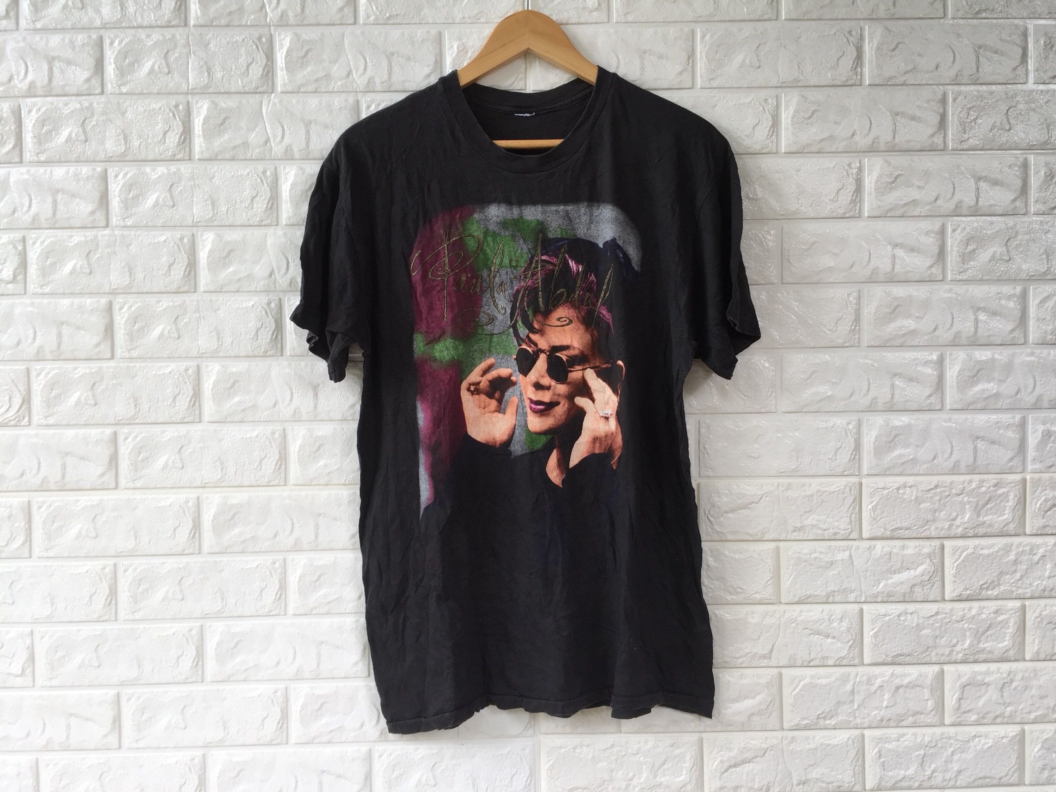 image of Band Tees x Made In USA Vintage Paula Abdul Under My Spell Tour 92S Tshirt in Black (Size Medium)