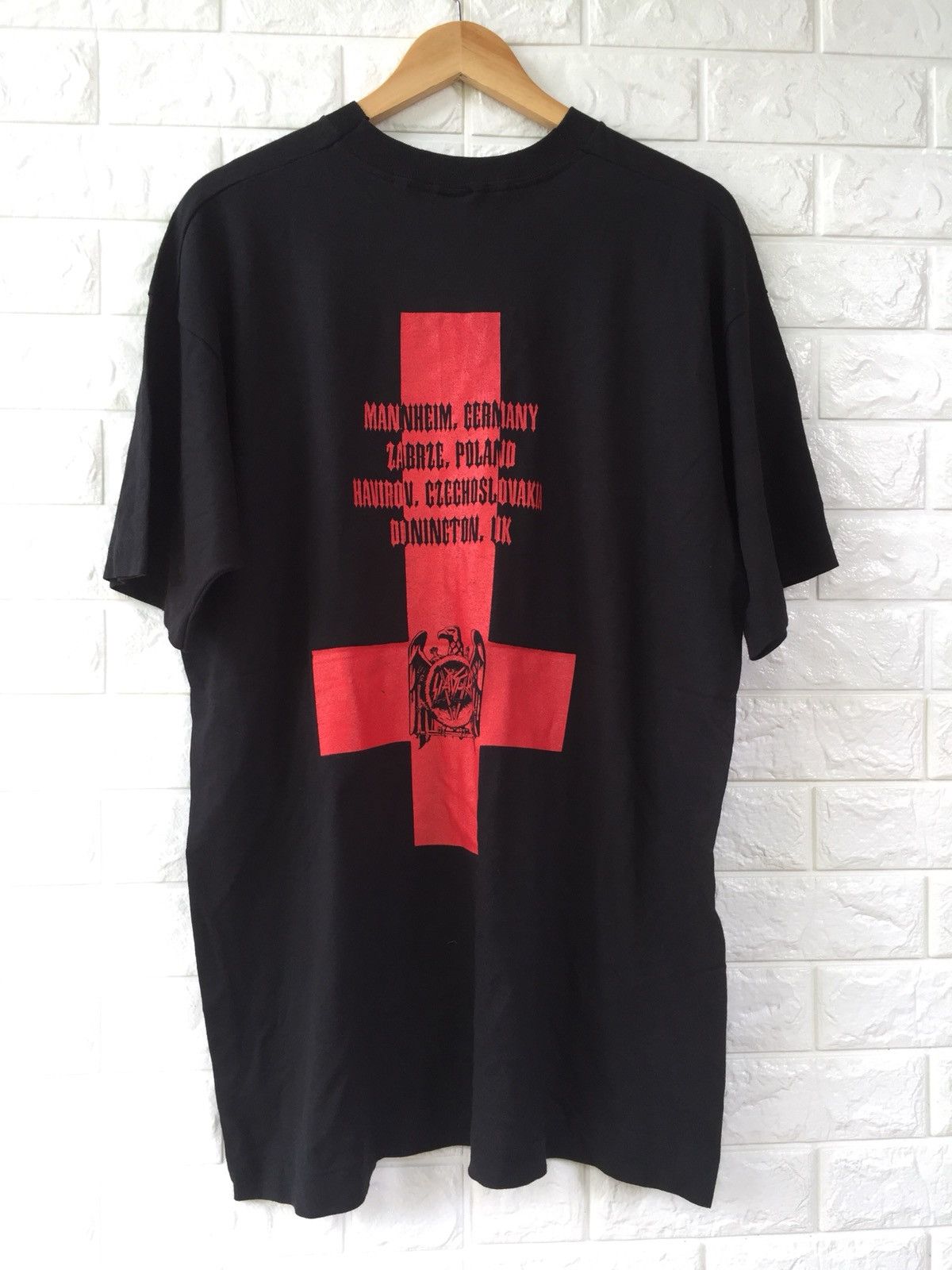 Band Tees × Metallica × Vintage VINTAGE 90s SLAYER TSHIRT Size US XL / EU 56 / 4 - 7 Thumbnail