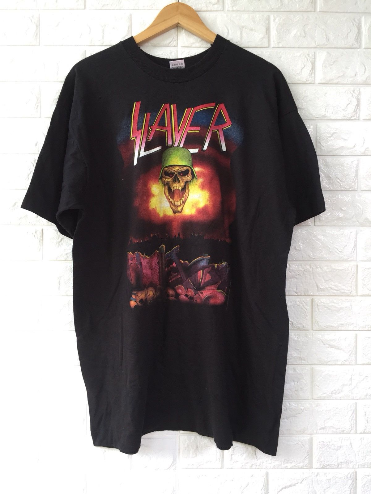 Band Tees × Metallica × Vintage VINTAGE 90s SLAYER TSHIRT Size US XL / EU 56 / 4 - 2 Thumbnail
