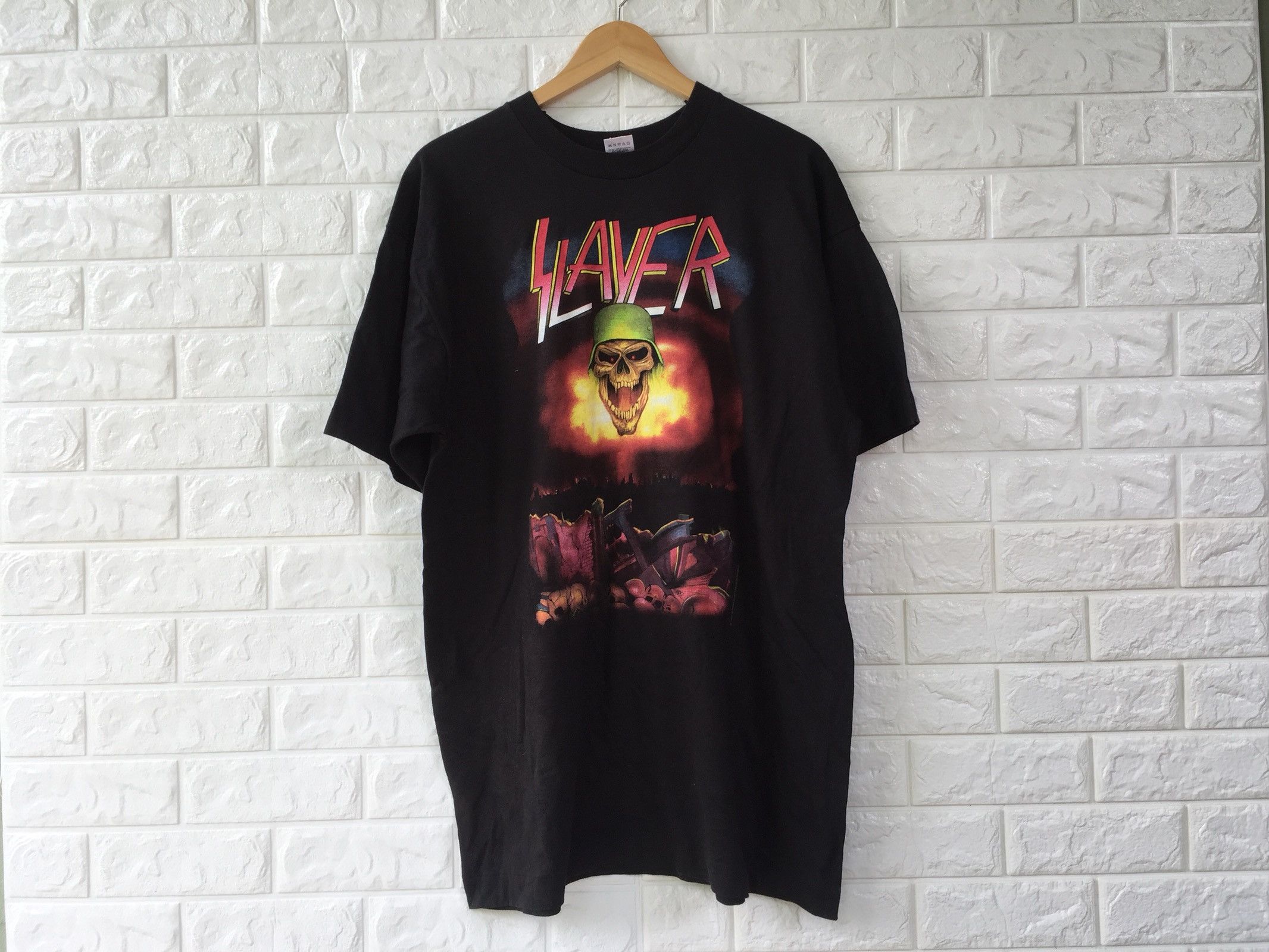 Band Tees × Metallica × Vintage VINTAGE 90s SLAYER TSHIRT Size US XL / EU 56 / 4 - 1 Thumbnail