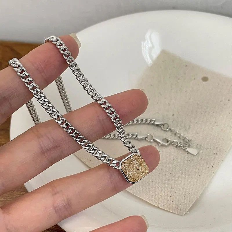 Jewelry Sparkling Zircon Thick Chain Necklace Size ONE SIZE - 2 Thumbnail