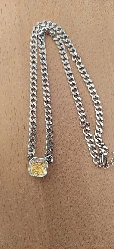 Jewelry Sparkling Zircon Thick Chain Necklace Size ONE SIZE - 5 Thumbnail
