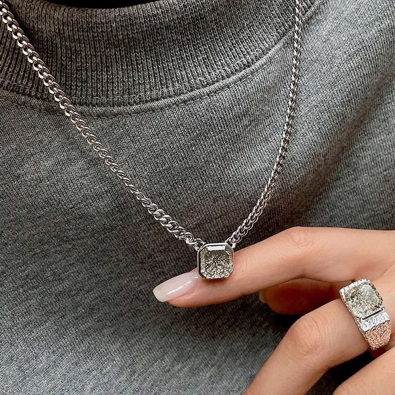 Jewelry Sparkling Zircon Thick Chain Necklace Size ONE SIZE - 3 Thumbnail