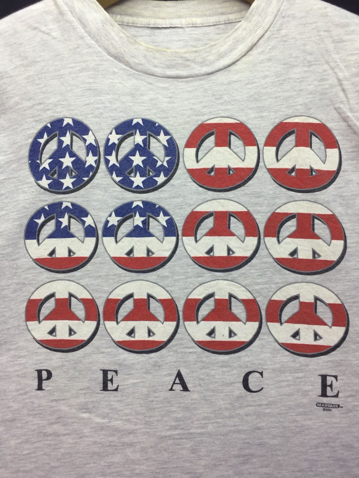 Vintage Vintage Peace Logo American Flag Design Size US L / EU 52-54 / 3 - 2 Thumbnail