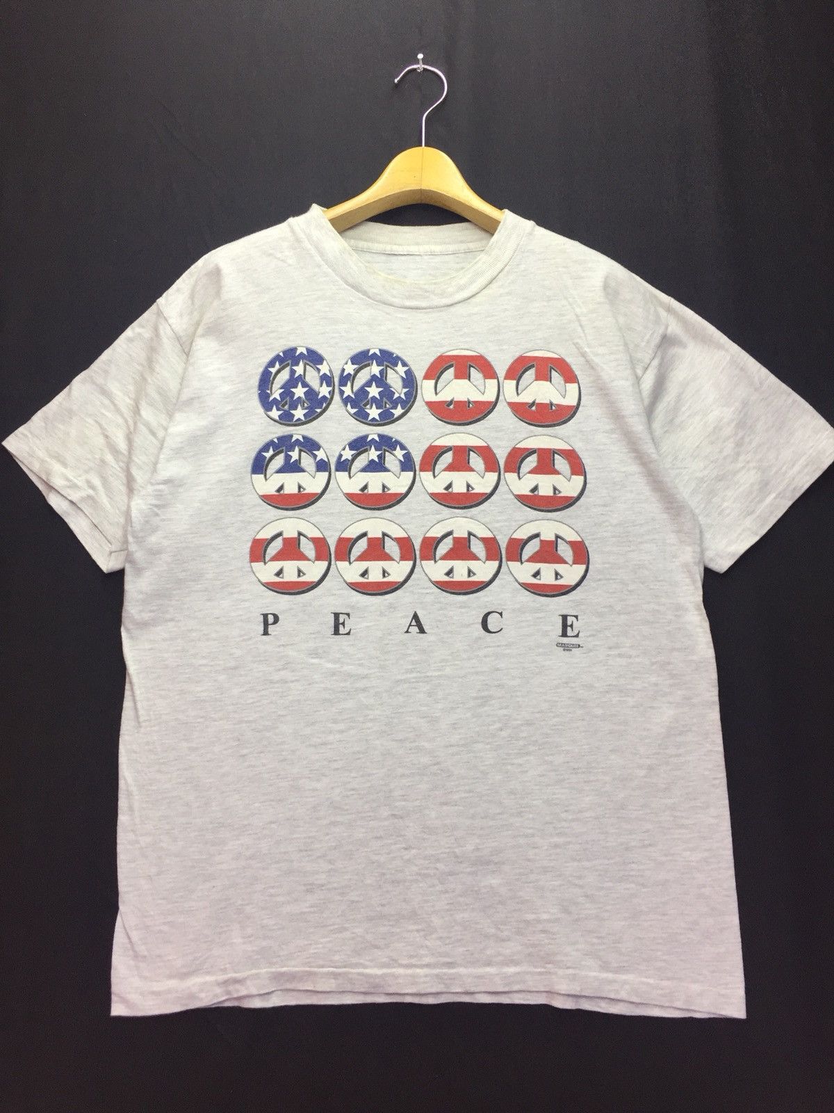 Vintage Vintage Peace Logo American Flag Design Size US L / EU 52-54 / 3 - 1 Thumbnail