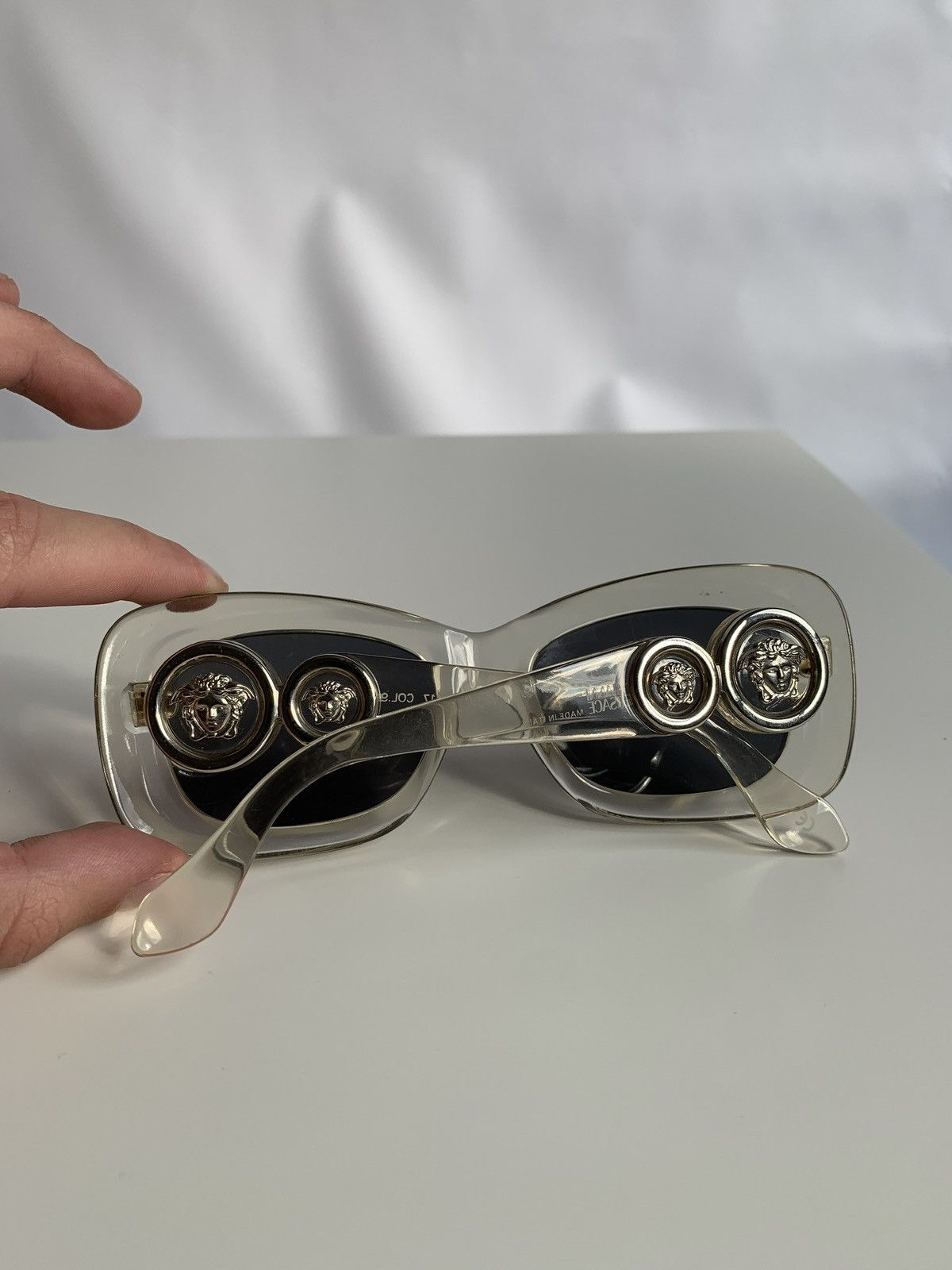Versace Vintage Versace Transparent Double Medusa Sunglasses MOD.417 Size ONE SIZE - 12 Thumbnail