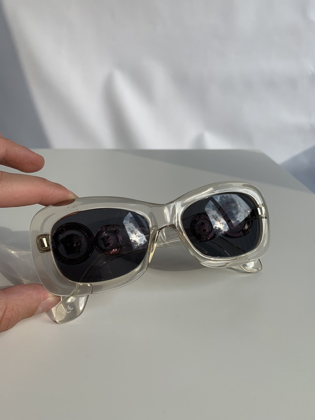 Versace Vintage Versace Transparent Double Medusa Sunglasses MOD.417 Size ONE SIZE - 4 Thumbnail
