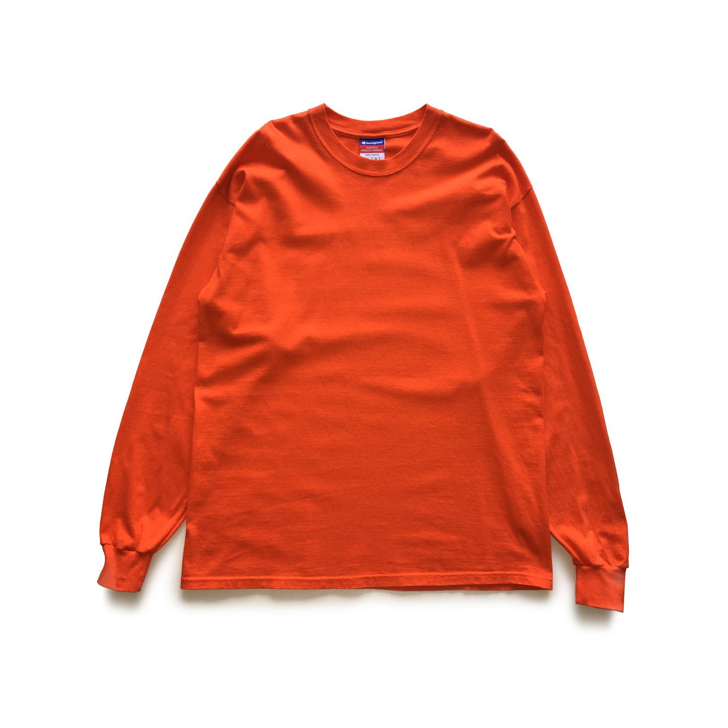 Champion Blank Long Sleeve T-Shirt - Orange in Size L Size US L / EU 52-54 / 3 - 1 Thumbnail