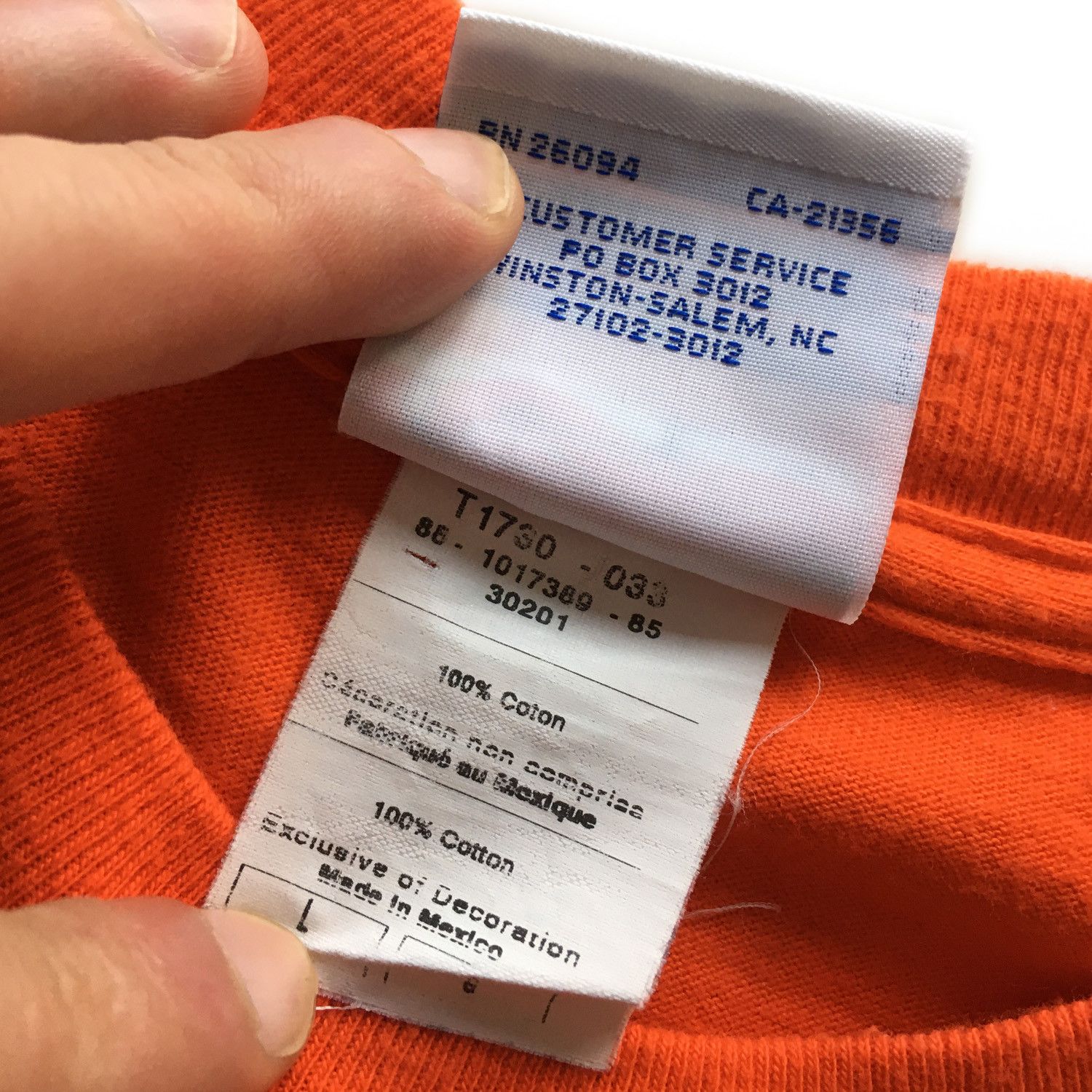 Champion Blank Long Sleeve T-Shirt - Orange in Size L Size US L / EU 52-54 / 3 - 4 Thumbnail