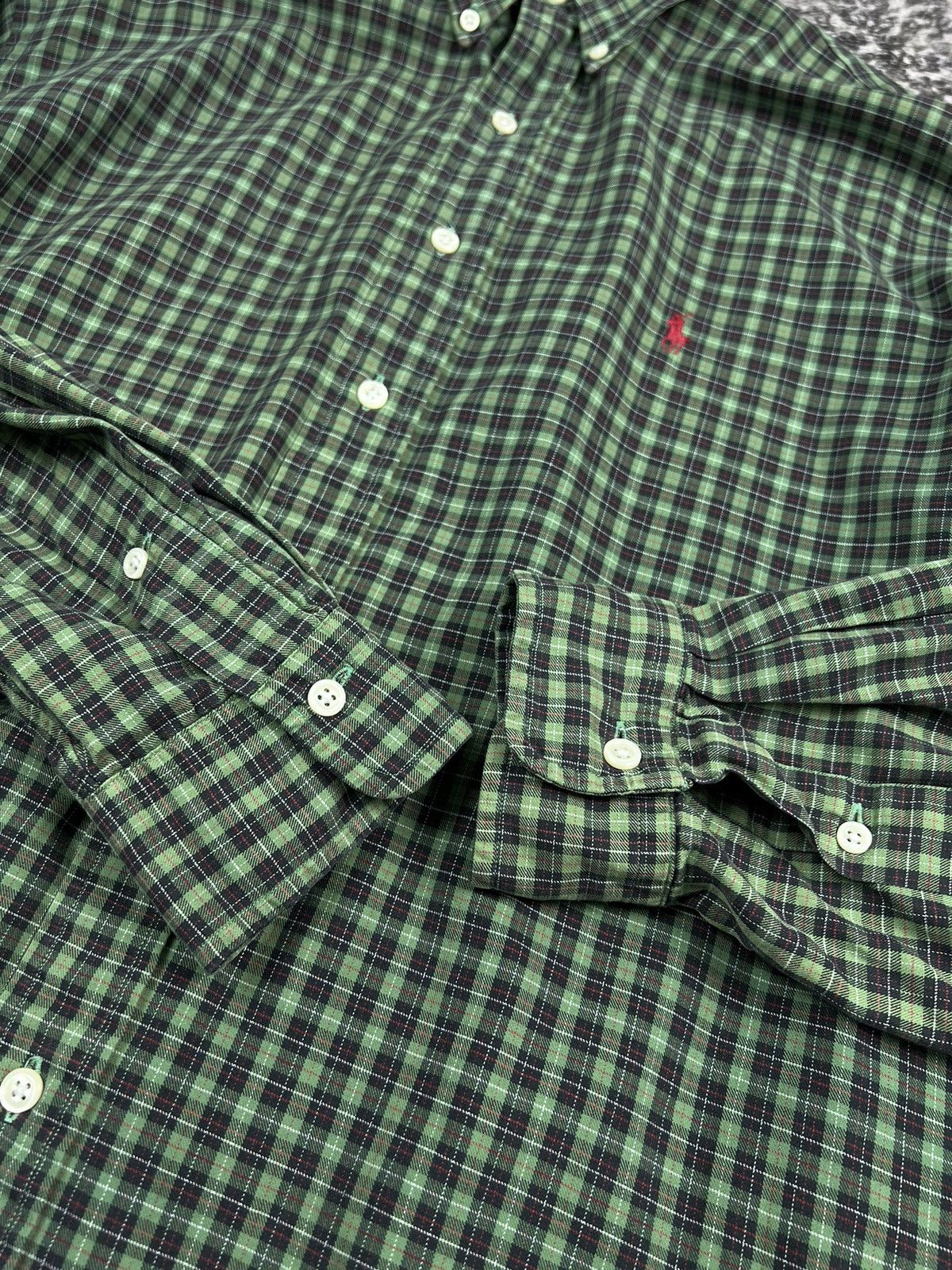 Polo Ralph Lauren × Ralph Lauren × Vintage Shirt Polo Ralph Lauren Vintage Checkered Flanel Red Pony Size US L / EU 52-54 / 3 - 7 Thumbnail
