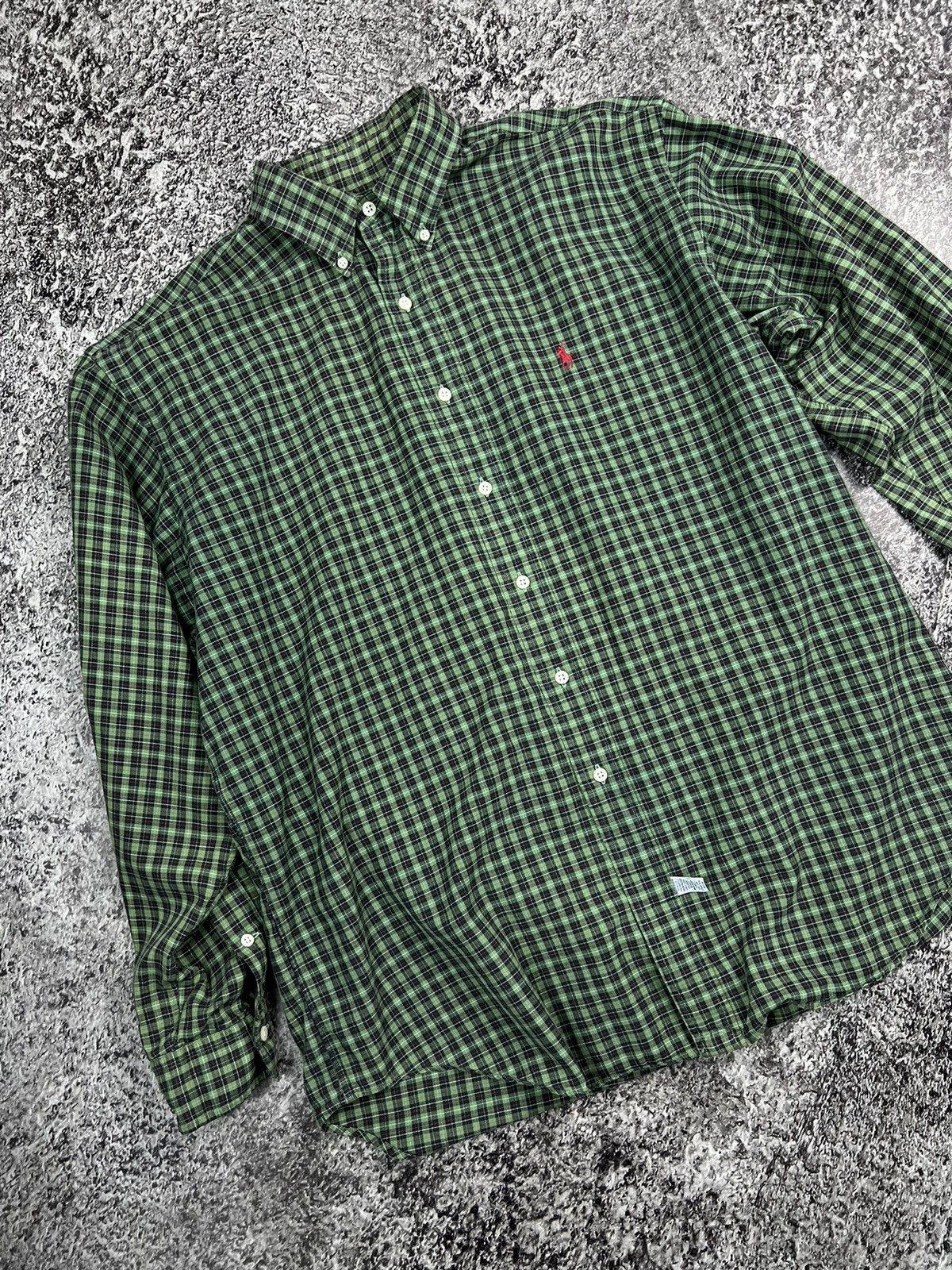 Polo Ralph Lauren × Ralph Lauren × Vintage Shirt Polo Ralph Lauren Vintage Checkered Flanel Red Pony Size US L / EU 52-54 / 3 - 2 Thumbnail