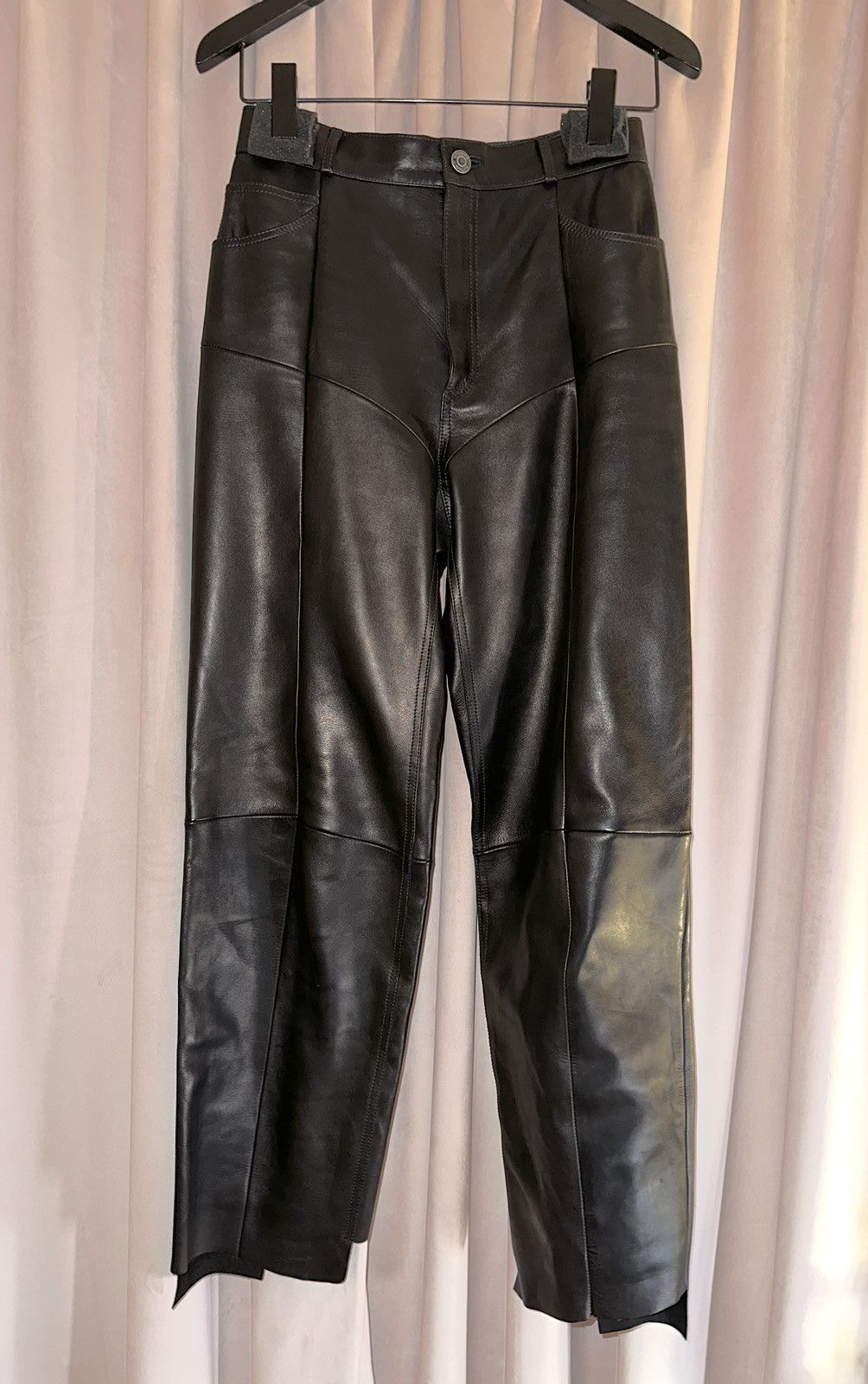 image of Vetements Classic Reworked Leather Biker Pants in Black, Women's (Size 26)