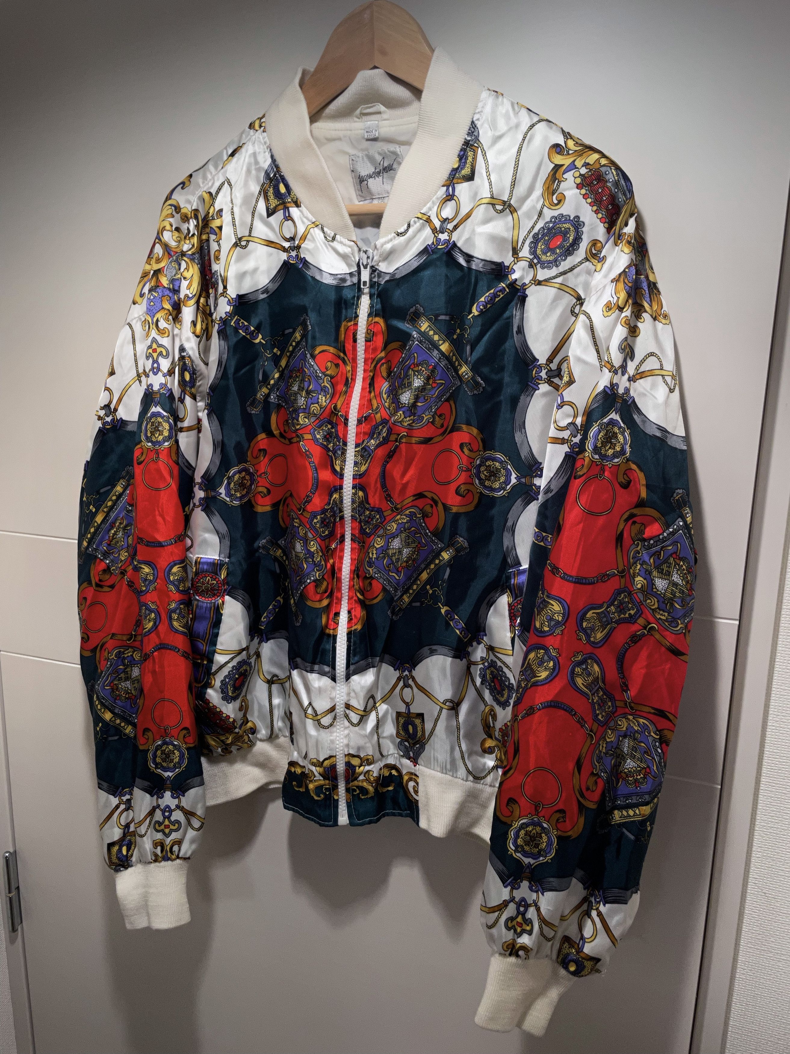 Vintage SILK SCARVES STYLE CHAIN PRINTED SOUVENIR BOMBER JACKET Size US M / EU 48-50 / 2 - 2 Thumbnail