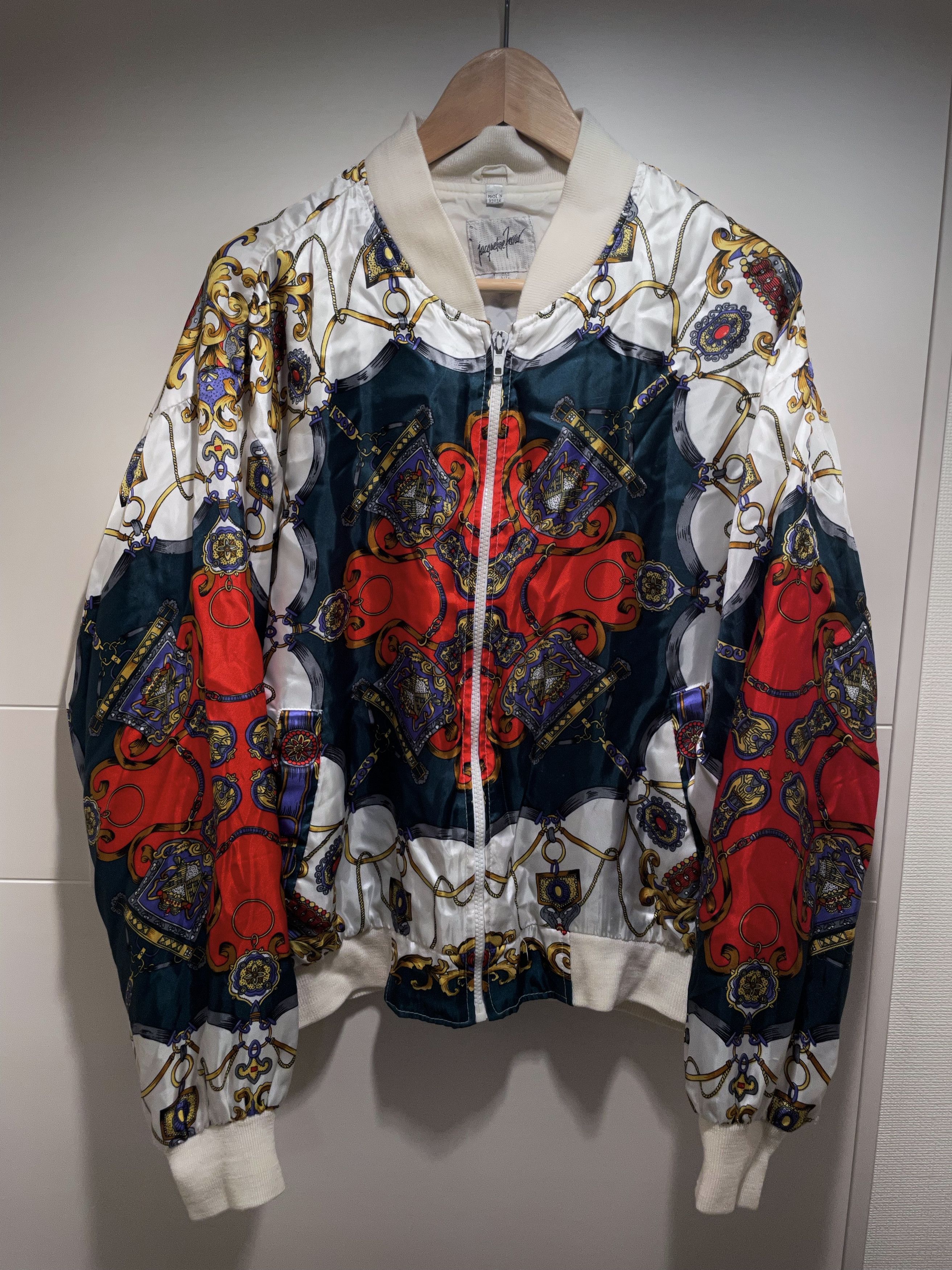 Vintage SILK SCARVES STYLE CHAIN PRINTED SOUVENIR BOMBER JACKET Size US M / EU 48-50 / 2 - 1 Thumbnail