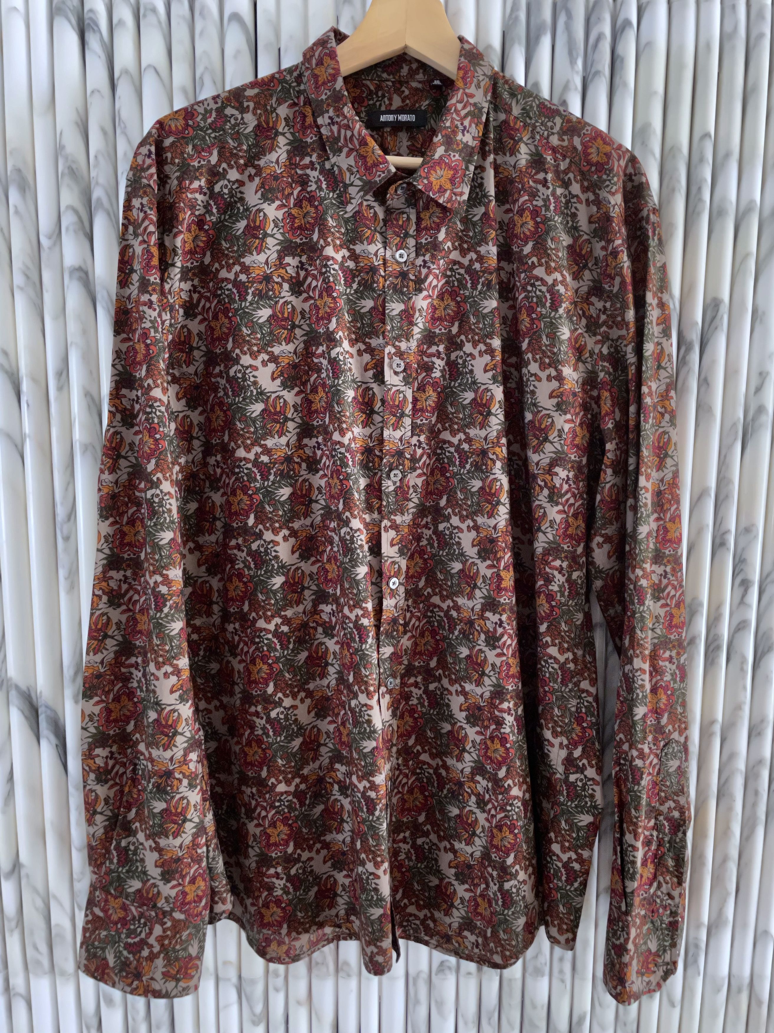 Antony Morato MULTICOLOUR FLORAL BOTANICAL PRINTED COTTON DRESS SHIRT Size US XXL / EU 58 / 5 - 1 Thumbnail