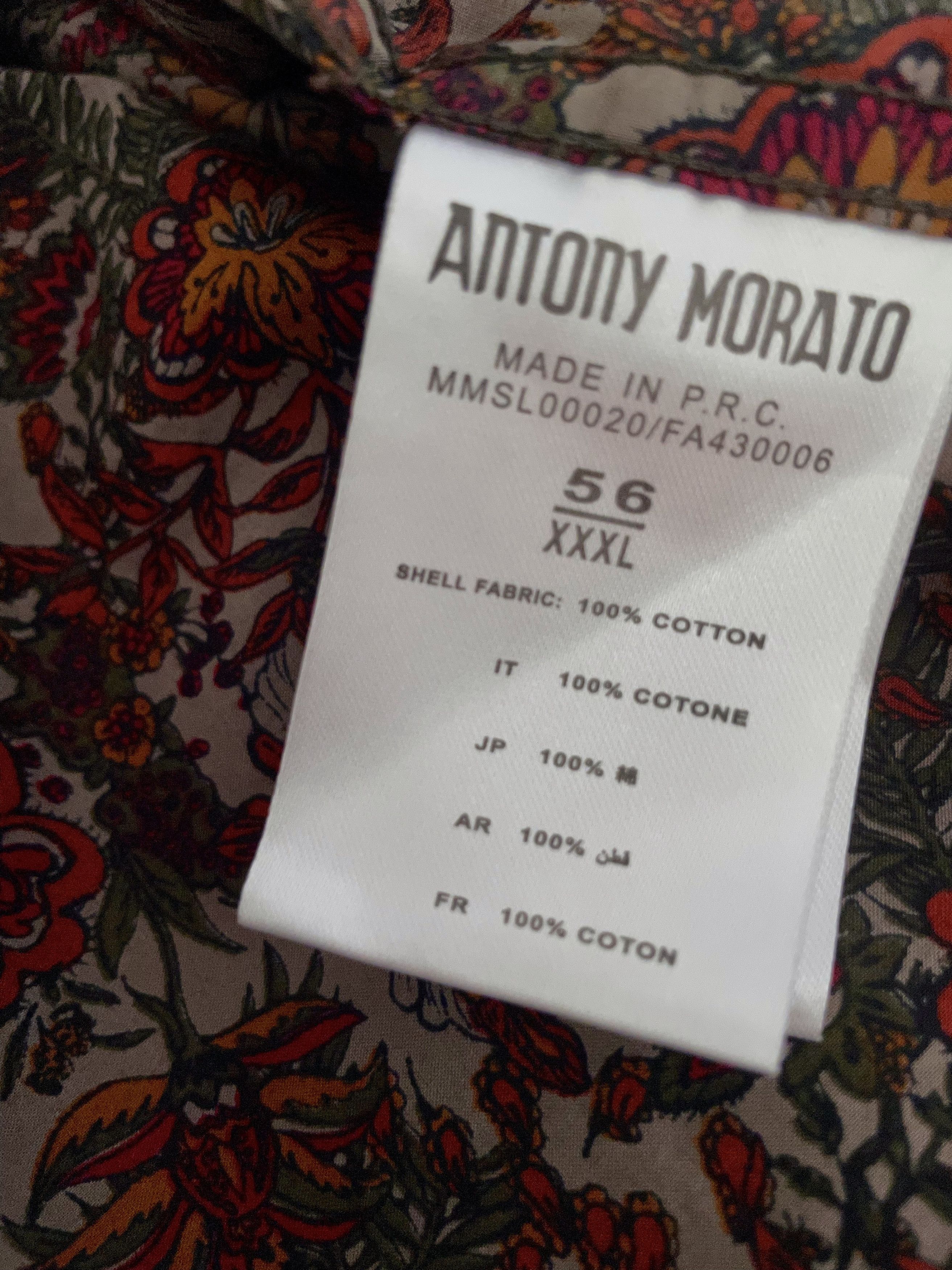 Antony Morato MULTICOLOUR FLORAL BOTANICAL PRINTED COTTON DRESS SHIRT Size US XXL / EU 58 / 5 - 8 Thumbnail