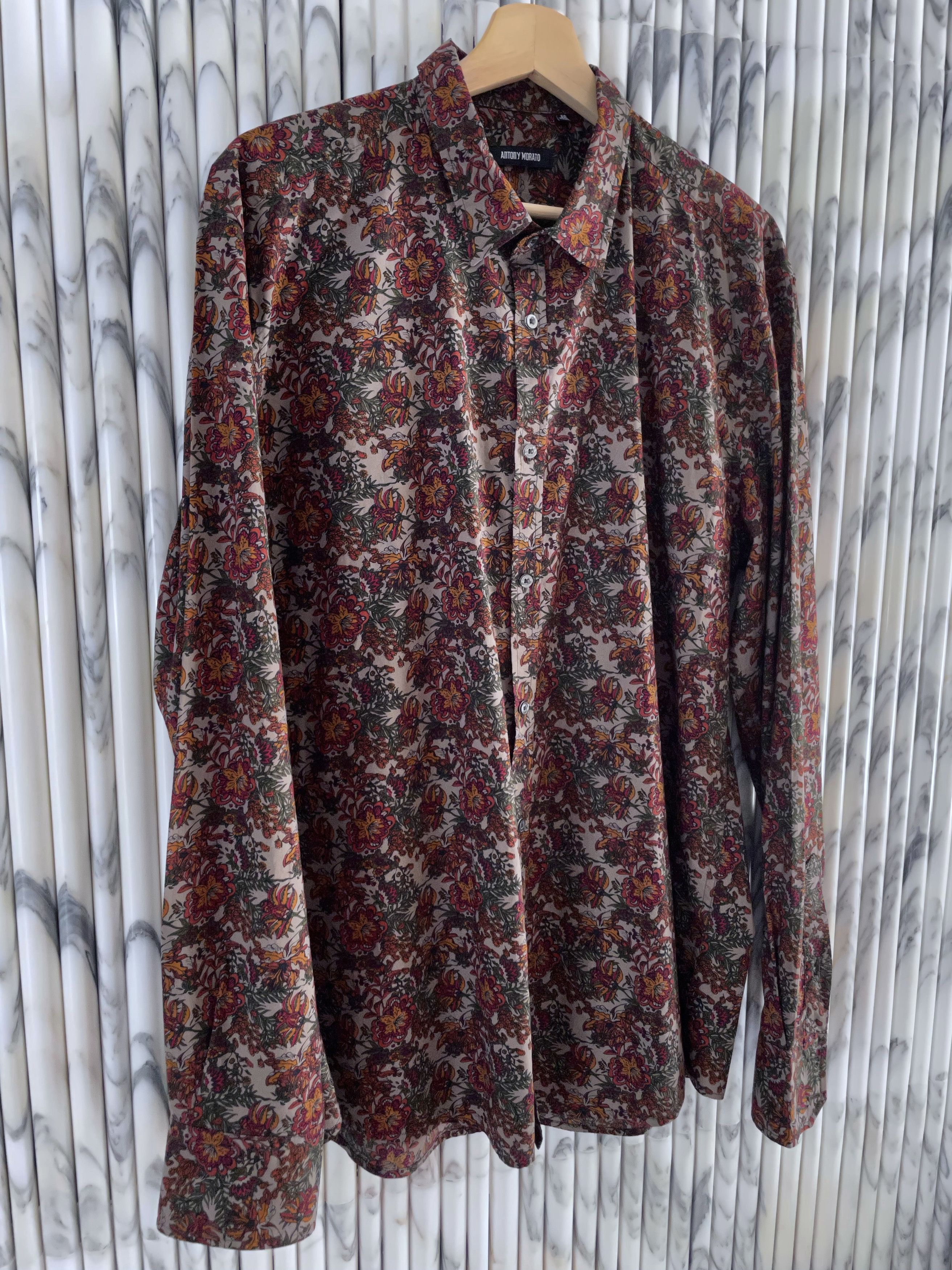Antony Morato MULTICOLOUR FLORAL BOTANICAL PRINTED COTTON DRESS SHIRT Size US XXL / EU 58 / 5 - 3 Thumbnail
