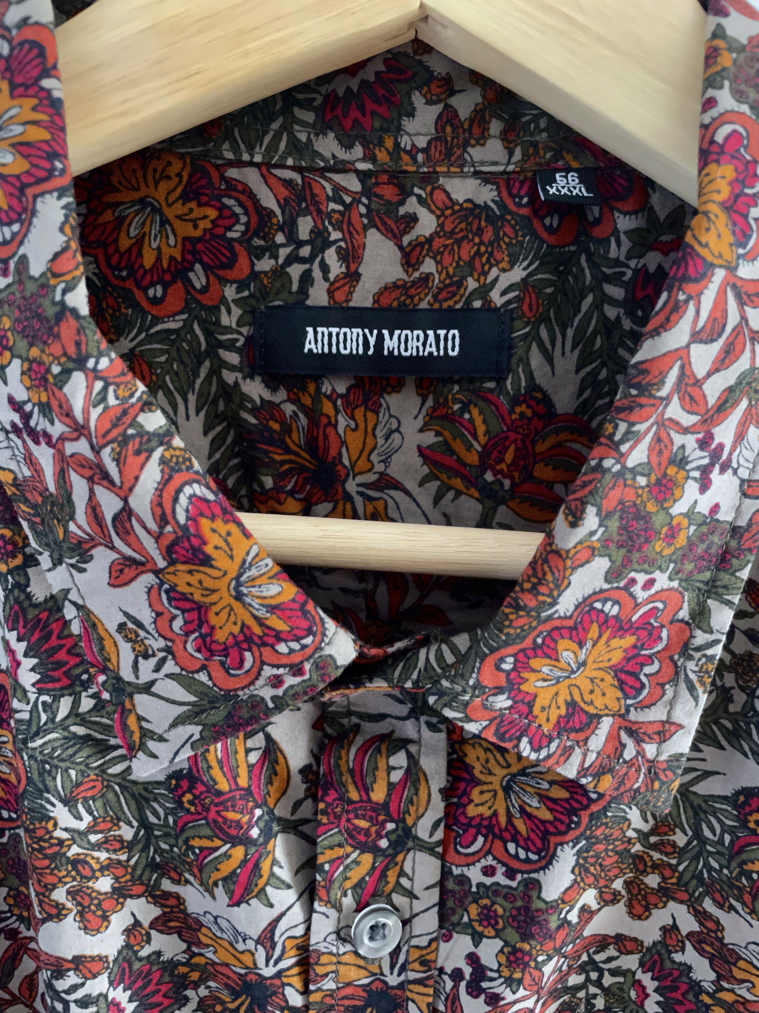 Antony Morato MULTICOLOUR FLORAL BOTANICAL PRINTED COTTON DRESS SHIRT Size US XXL / EU 58 / 5 - 4 Thumbnail