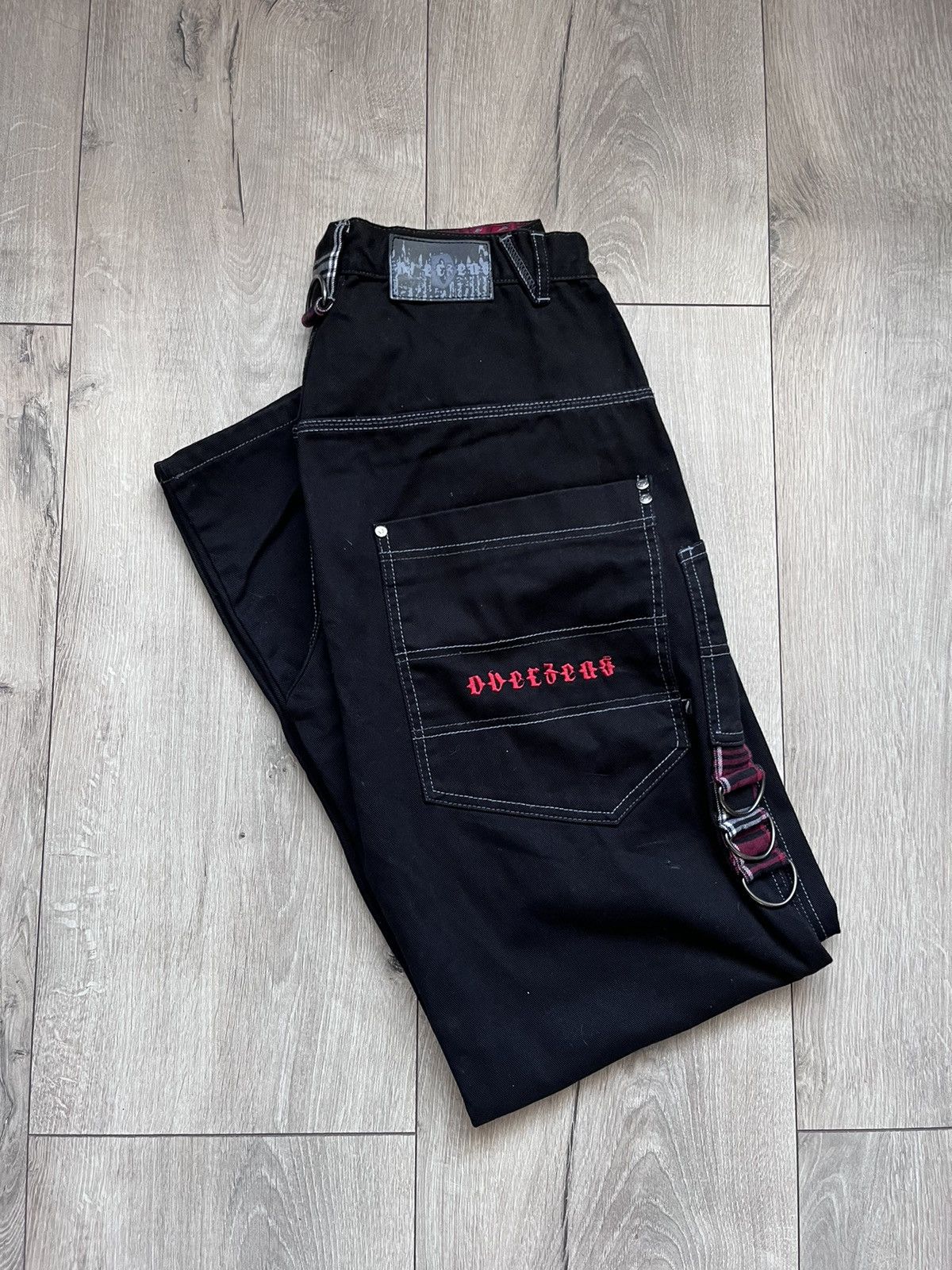 image of Jnco x Vintage Overzeas Y2K Baggy Punk Death Metal Pants Rap Hiphop in Black, Men's (Size 32)