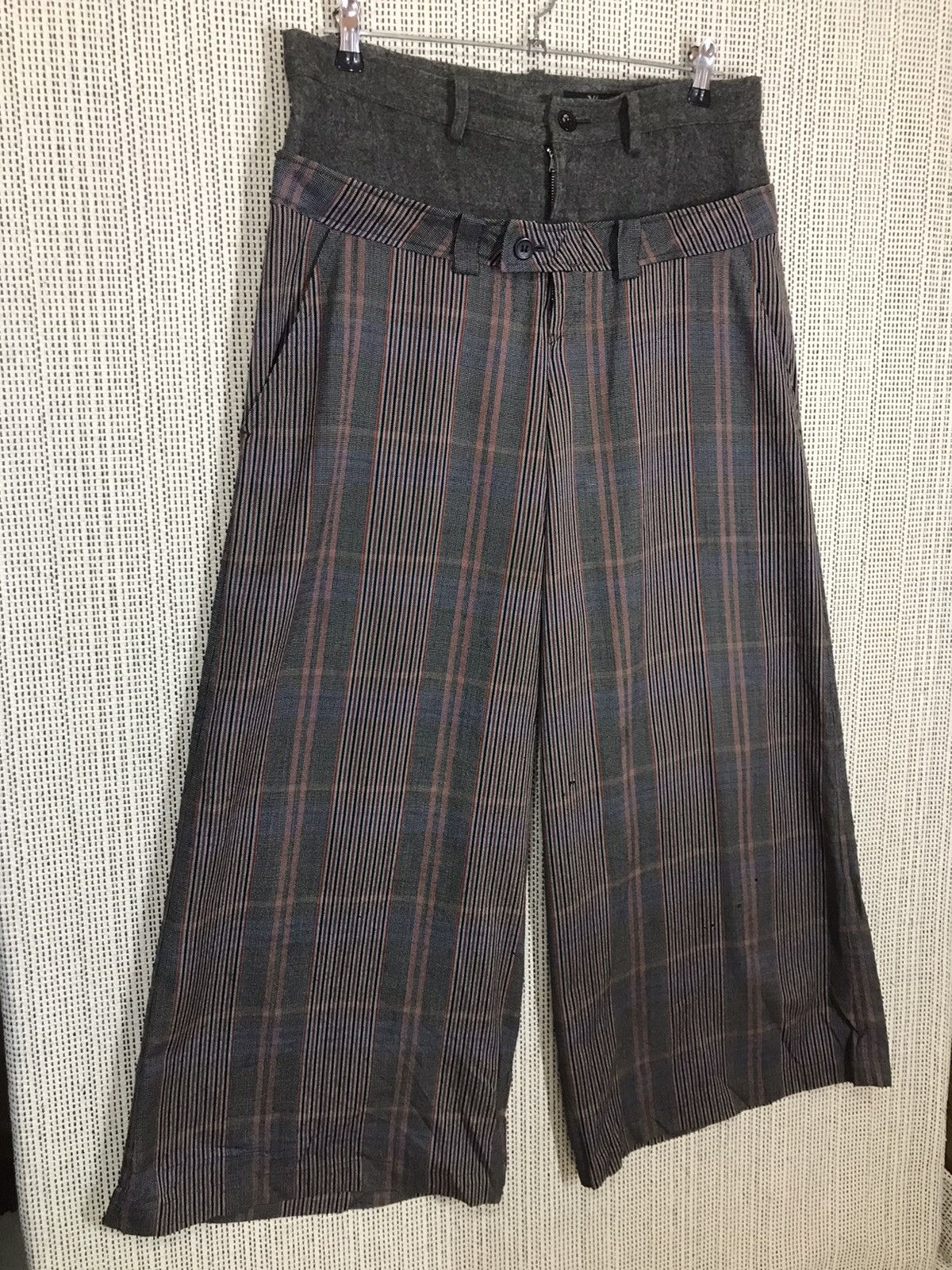 Yohji Yamamoto 🔥SEND OFFER🔥 AW2002 Y'S DOUBLE WAIST STRIPE WOOL BAGGY PANT Size US 32 / EU 48 - 4 Thumbnail
